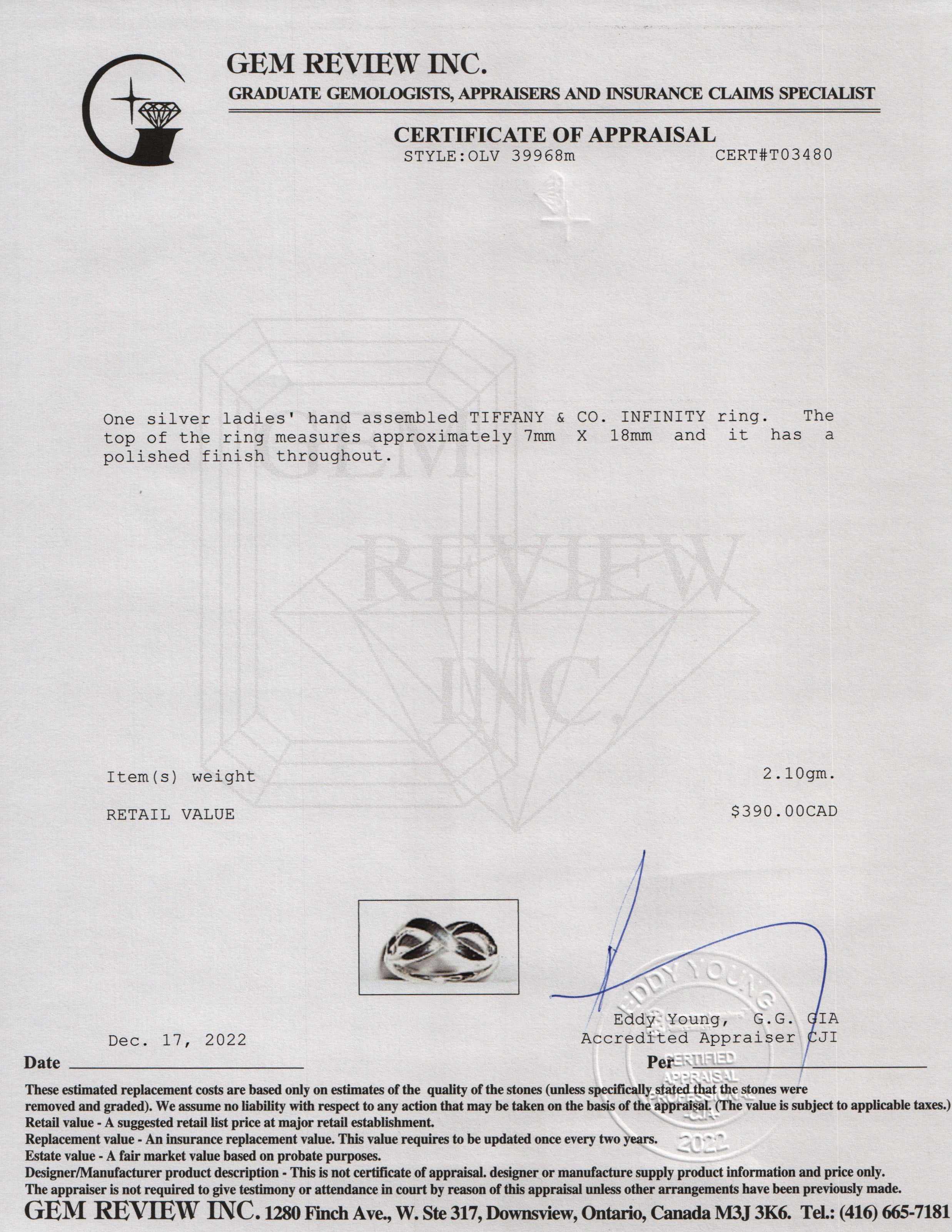 Tiffany & Co. Infinity Ring