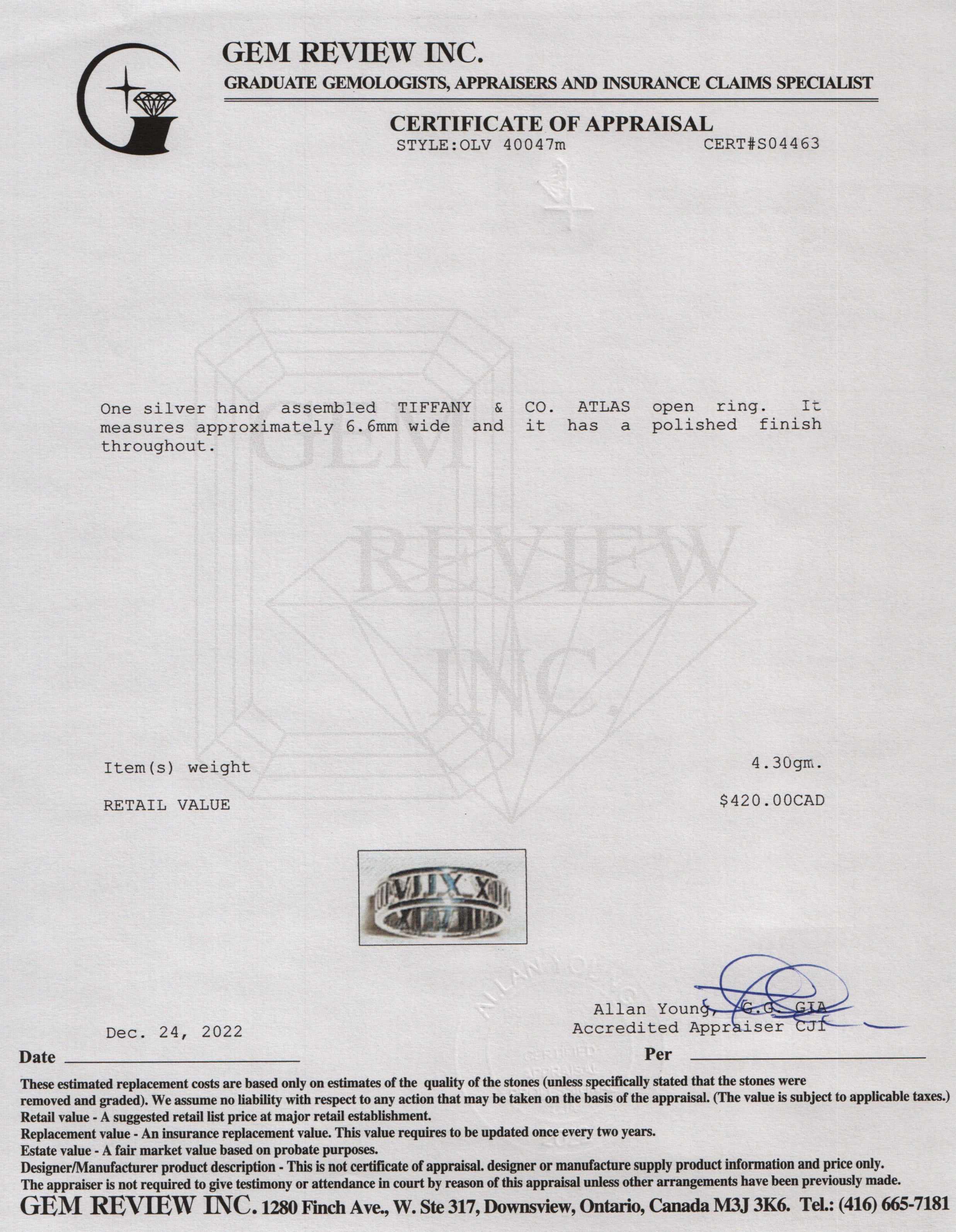 Tiffany & Co. Atlas Open Ring