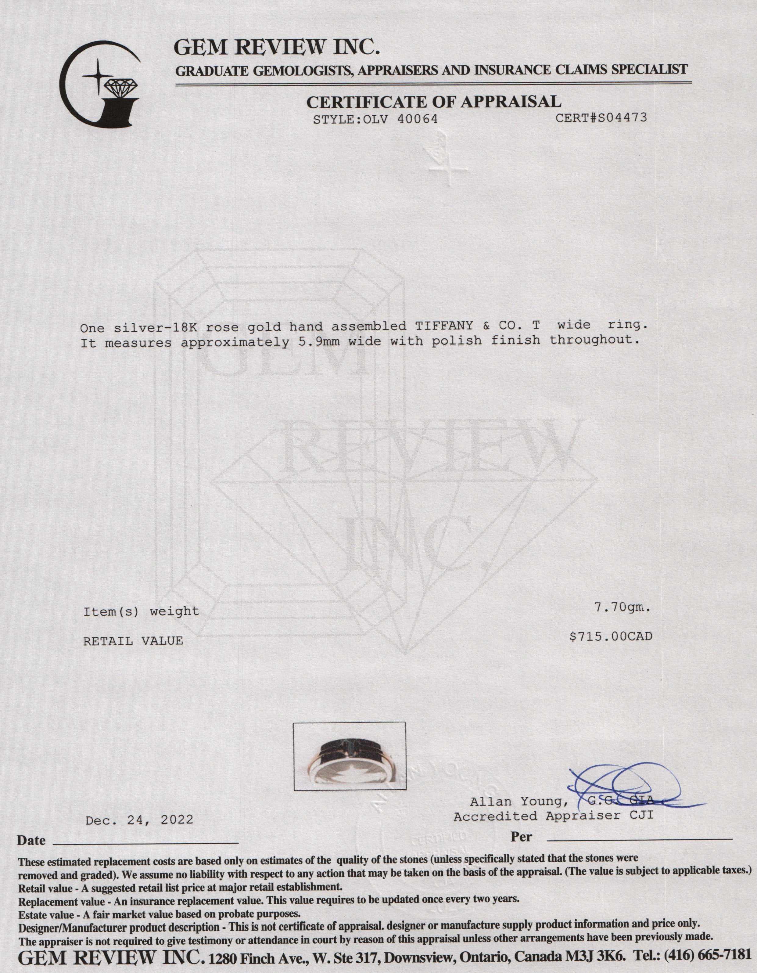 Tiffany & Co. Two-Tone T Wide Ring