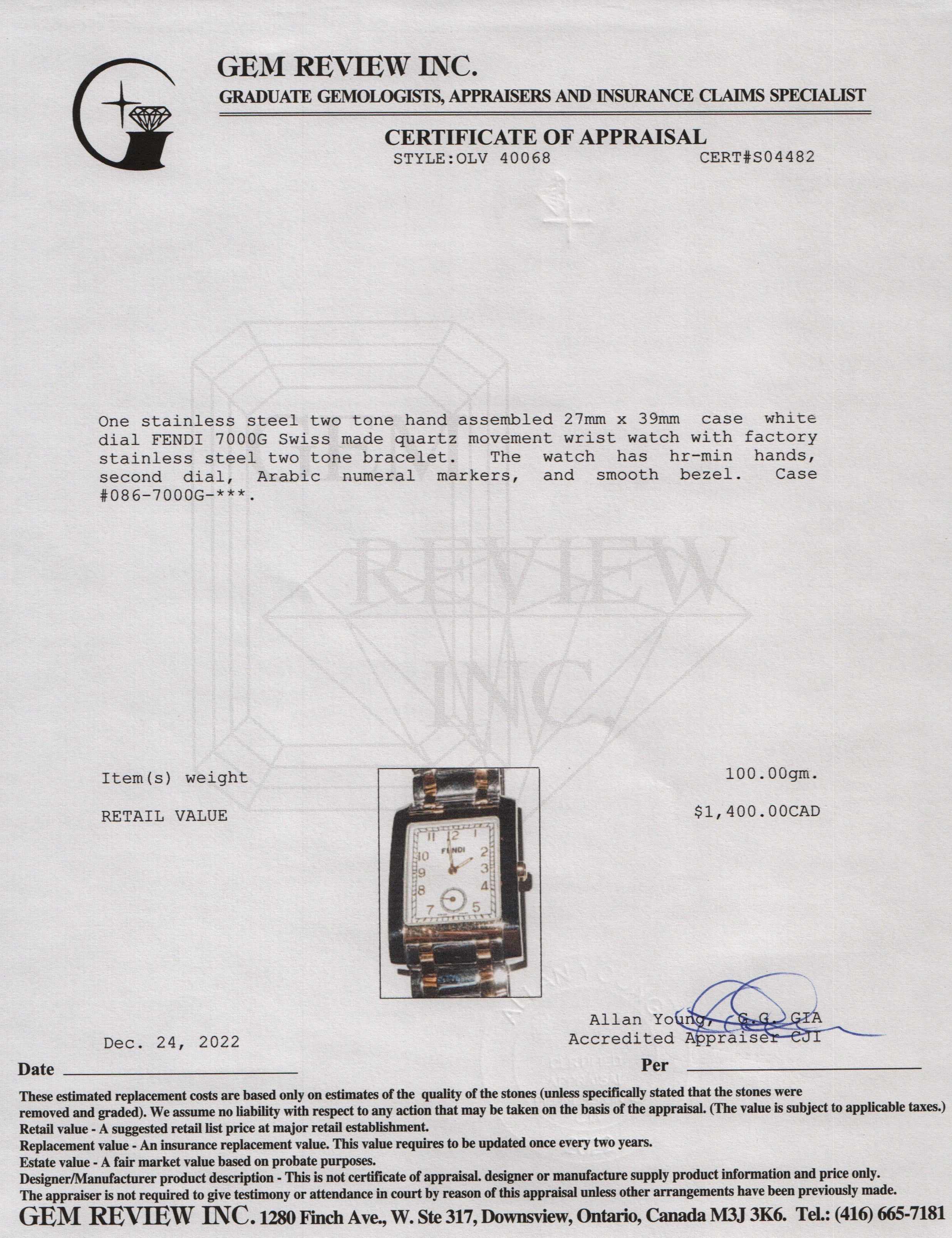 Fendi Two-Tone 7000G Watch