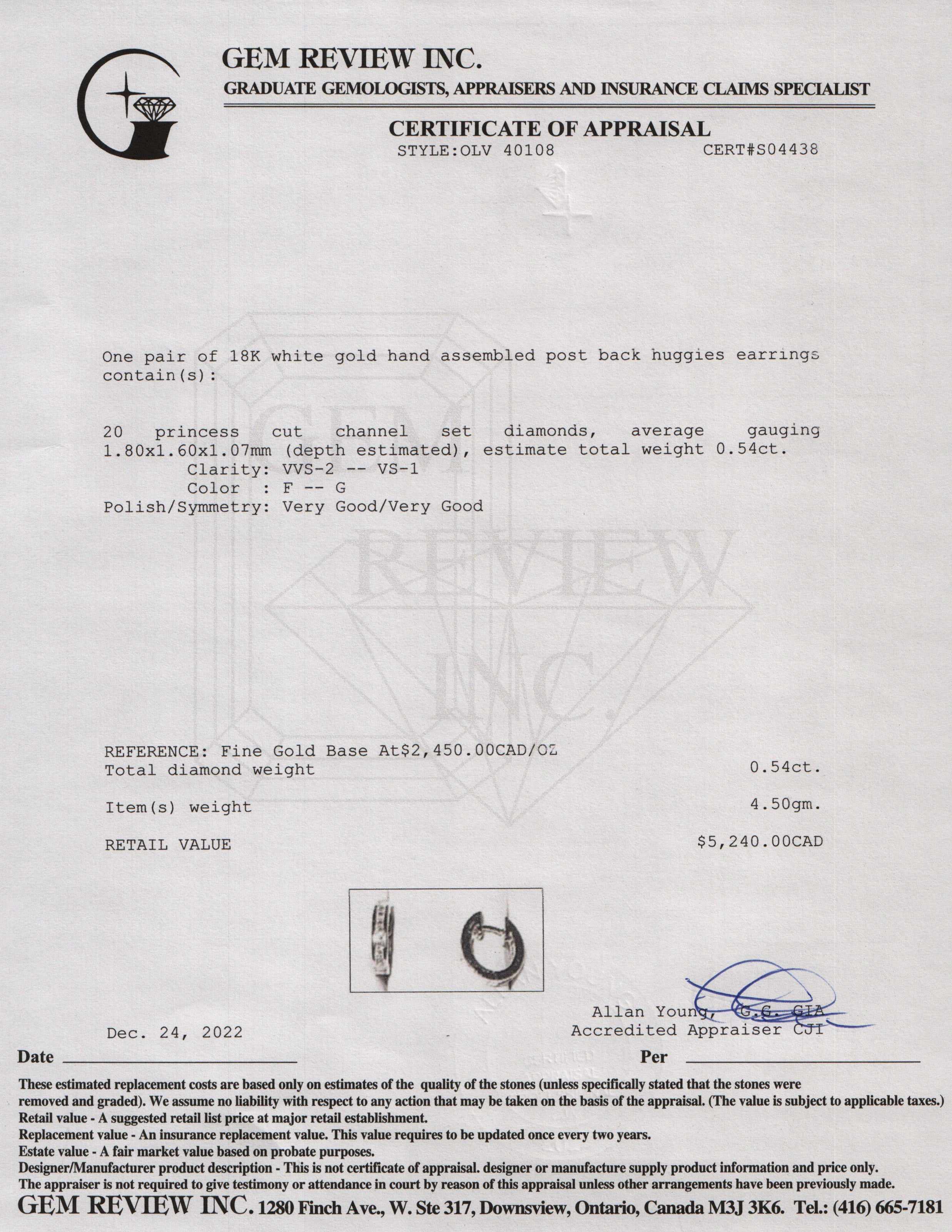 Diamond 18k White Gold Diamond Huggie Hoop Earrings