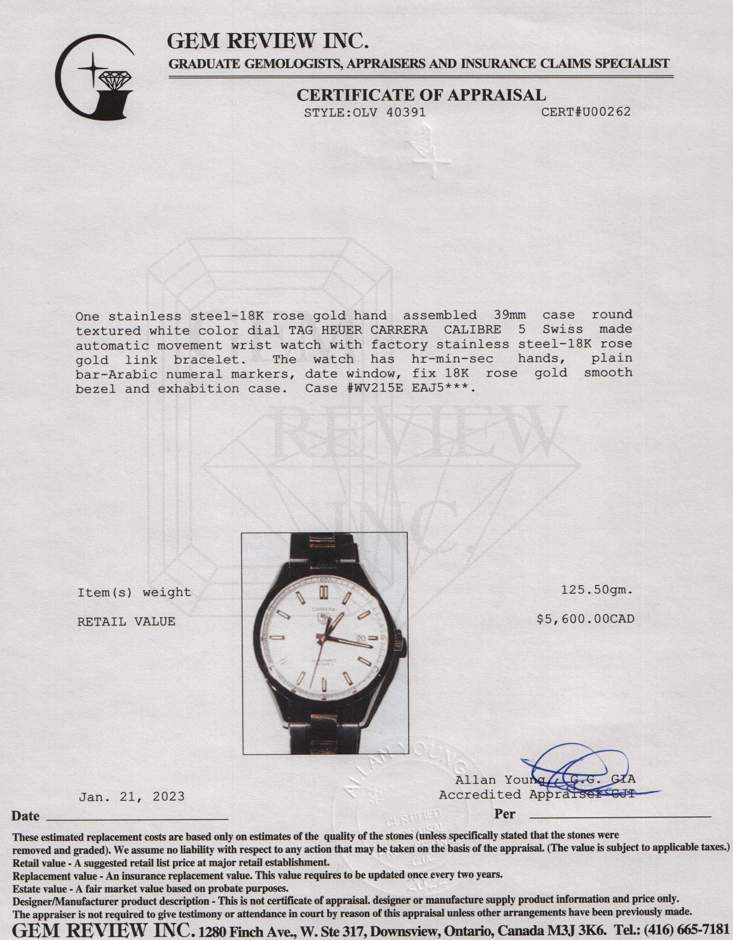 Tag Heuer Two-Tone Carrera Watch