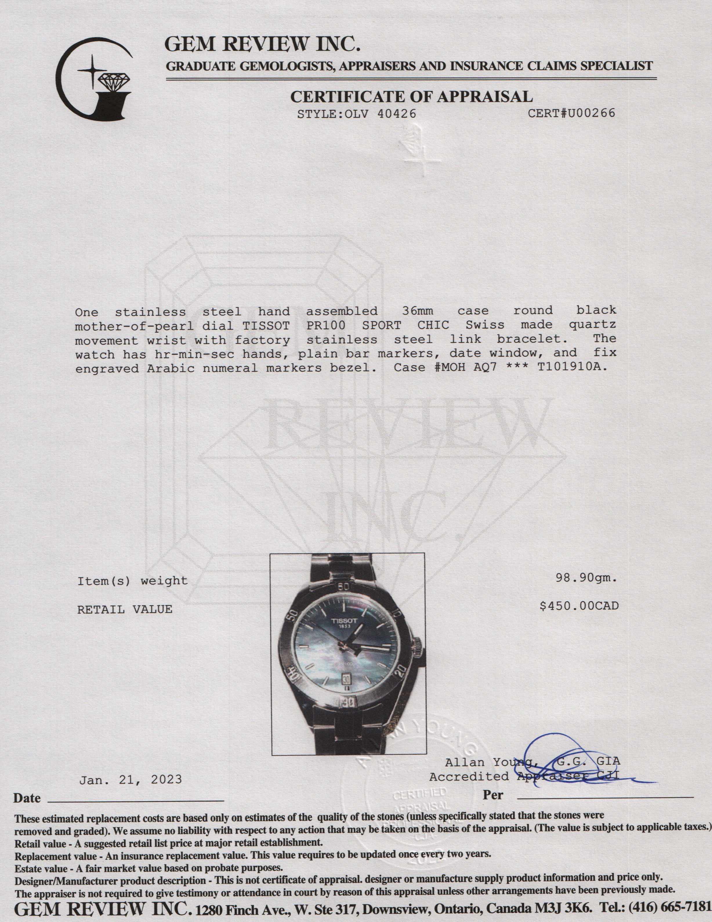 Tissot PR 100 Sport Chic Watch w/ Box