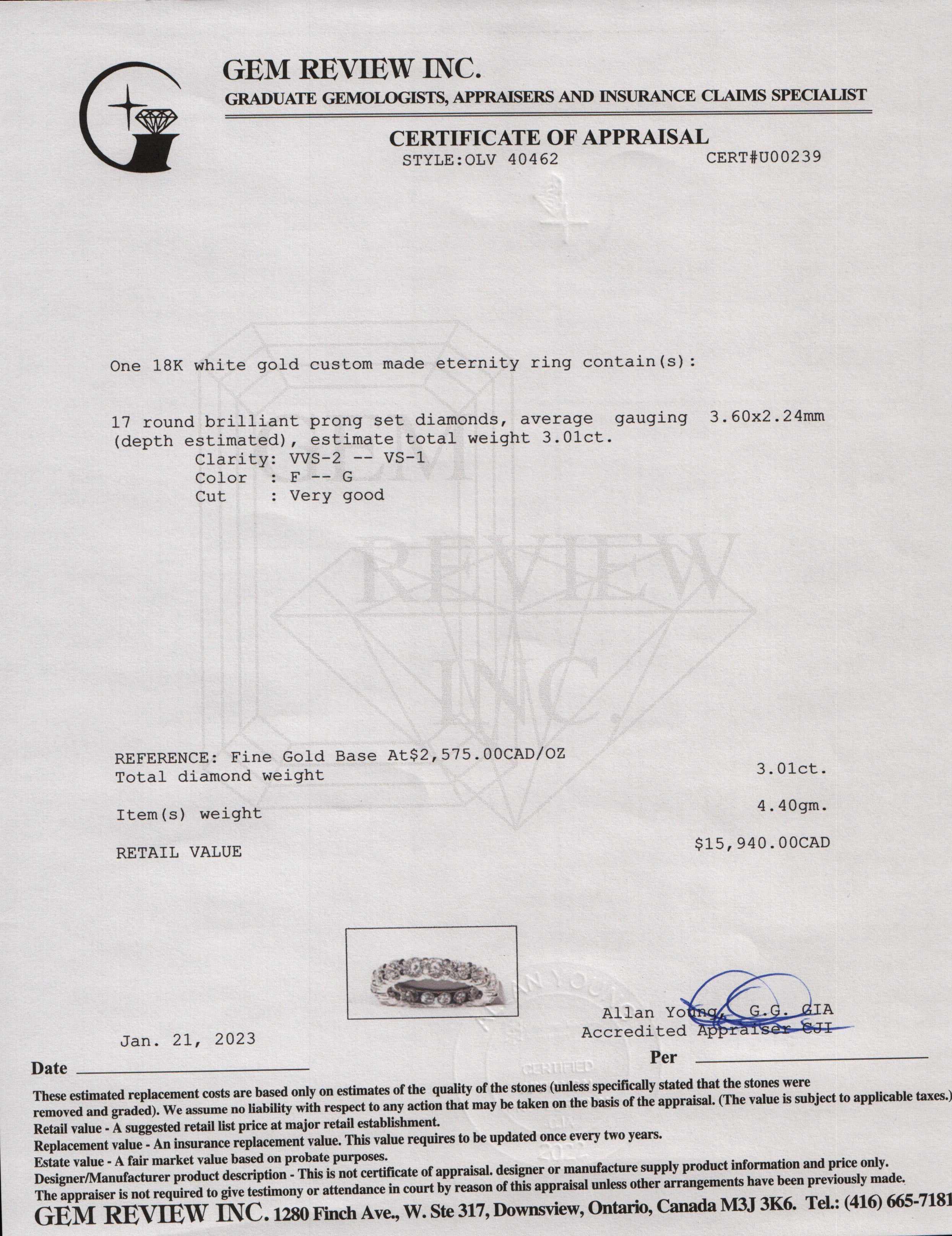 18k White Gold Diamond Eternity Band Ring