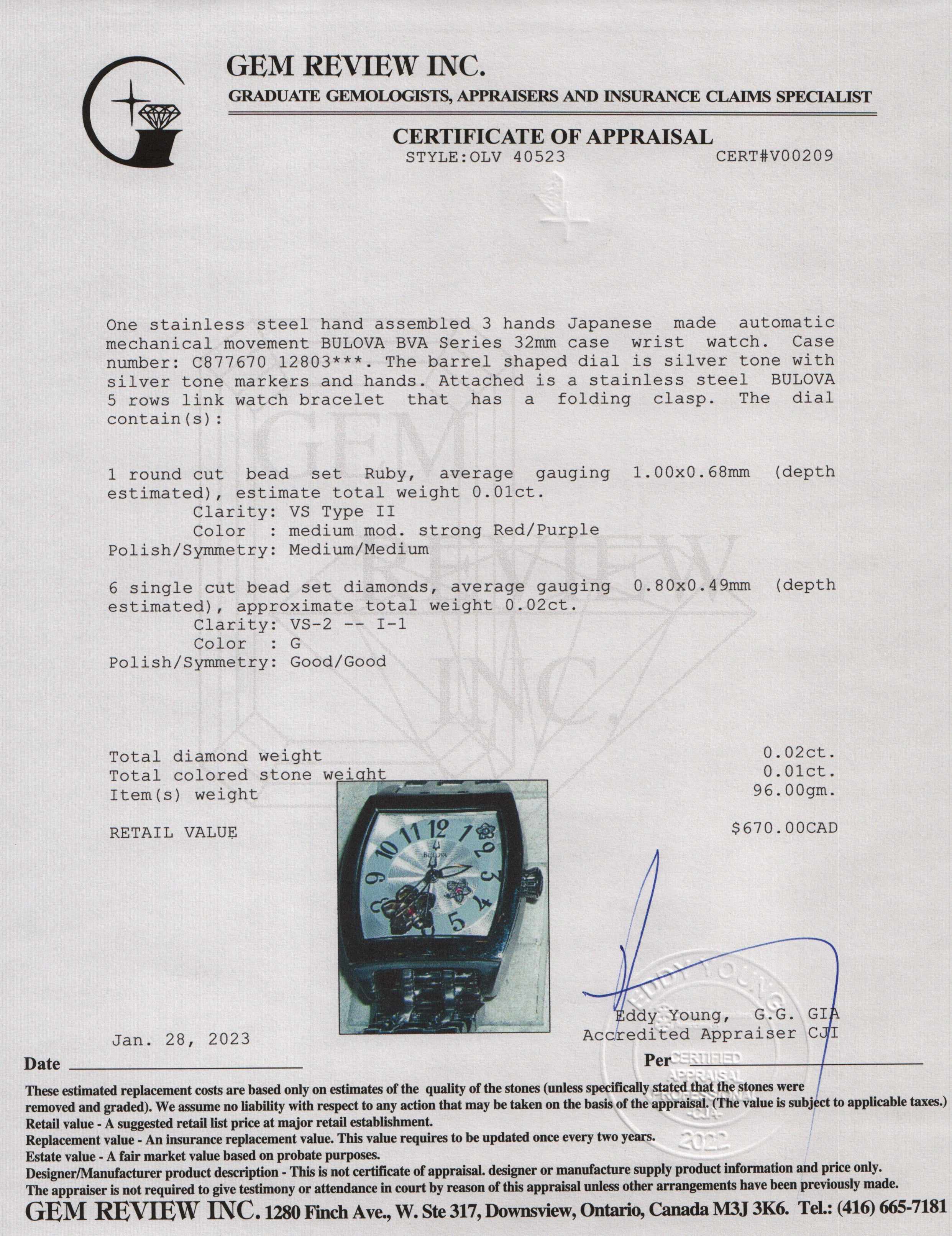 Bulova BVA Series Automatic Watch