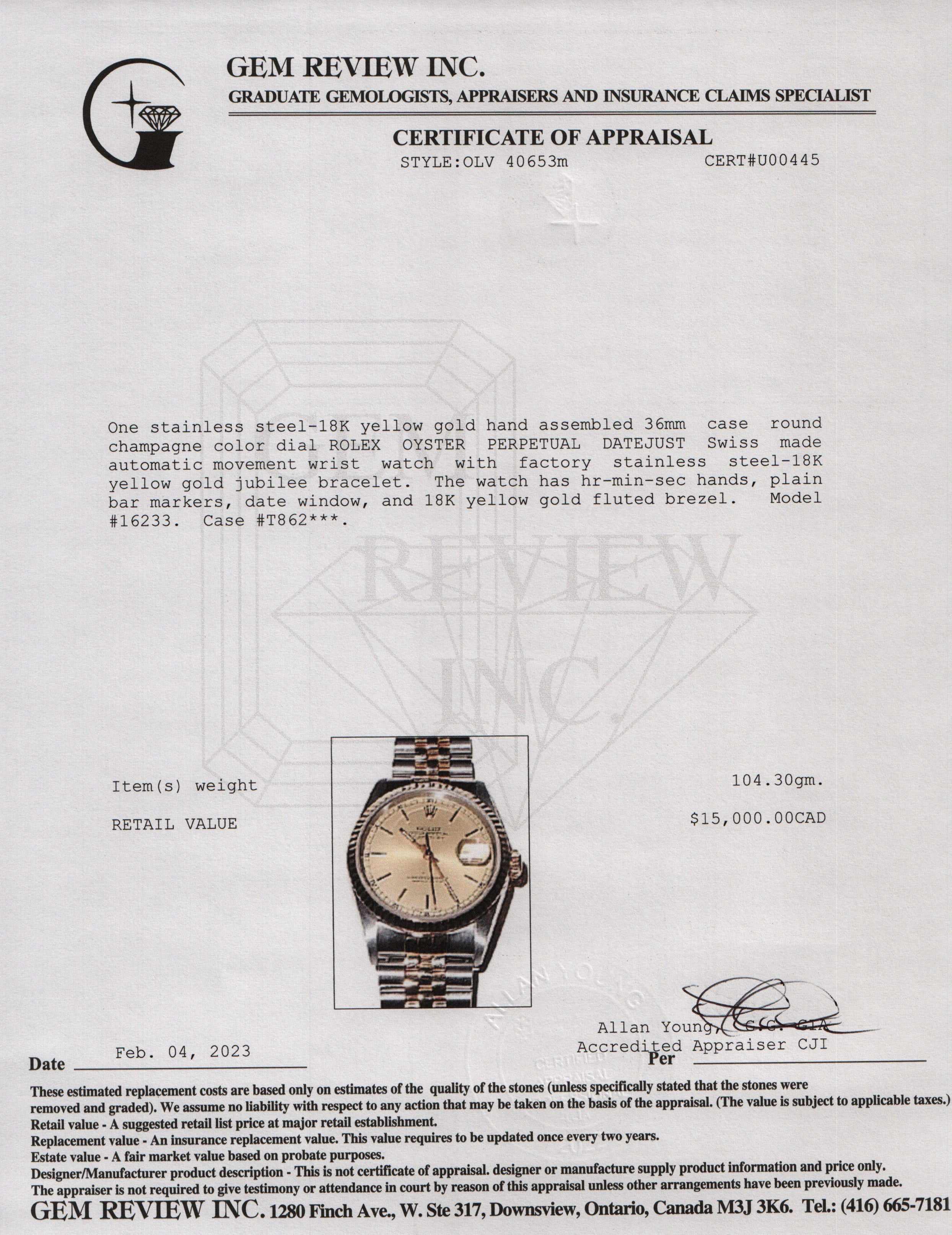 Rolex Two-Tone Datejust 36 mm Watch