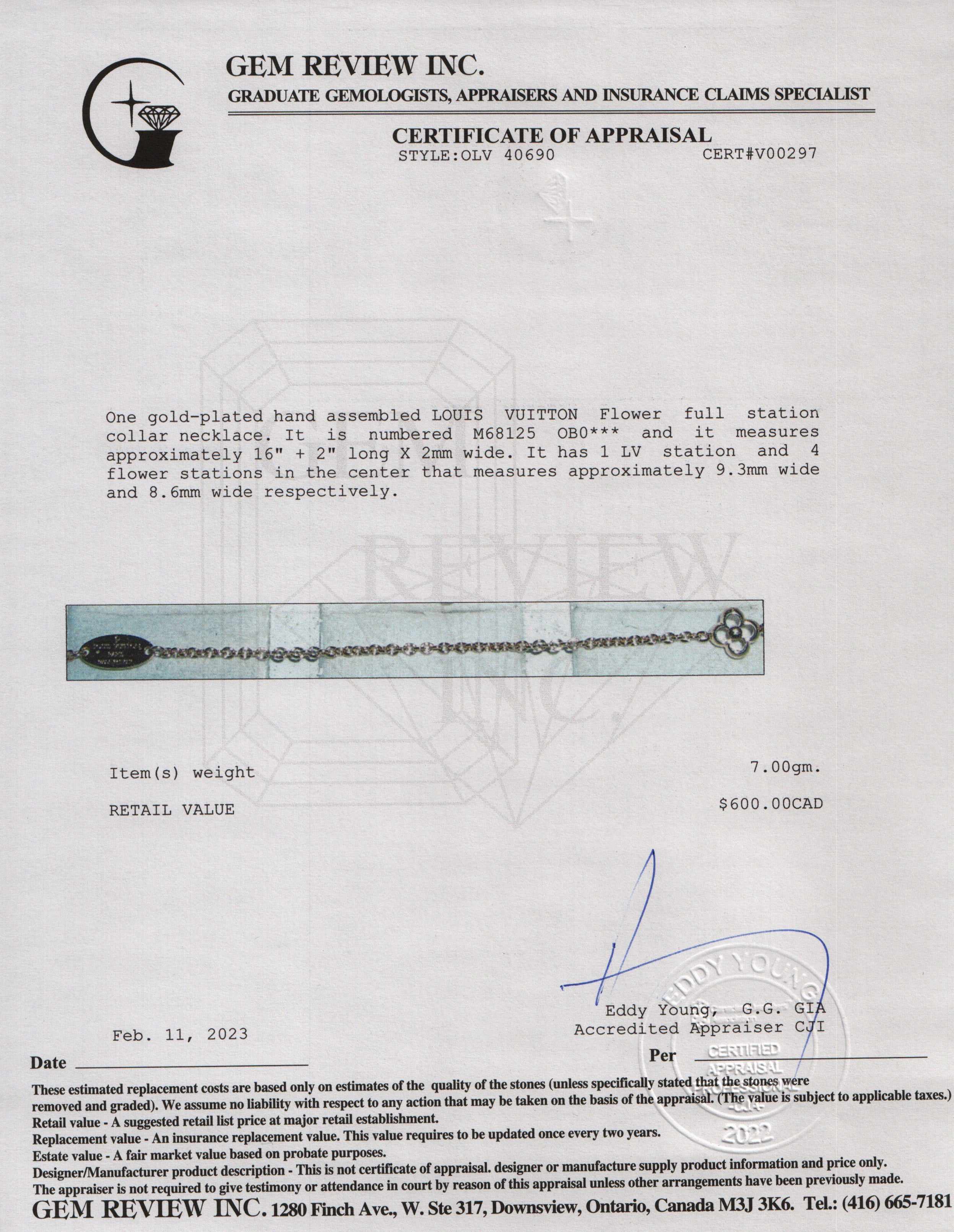 Louis Vuitton Flower Full Station Collar Necklace