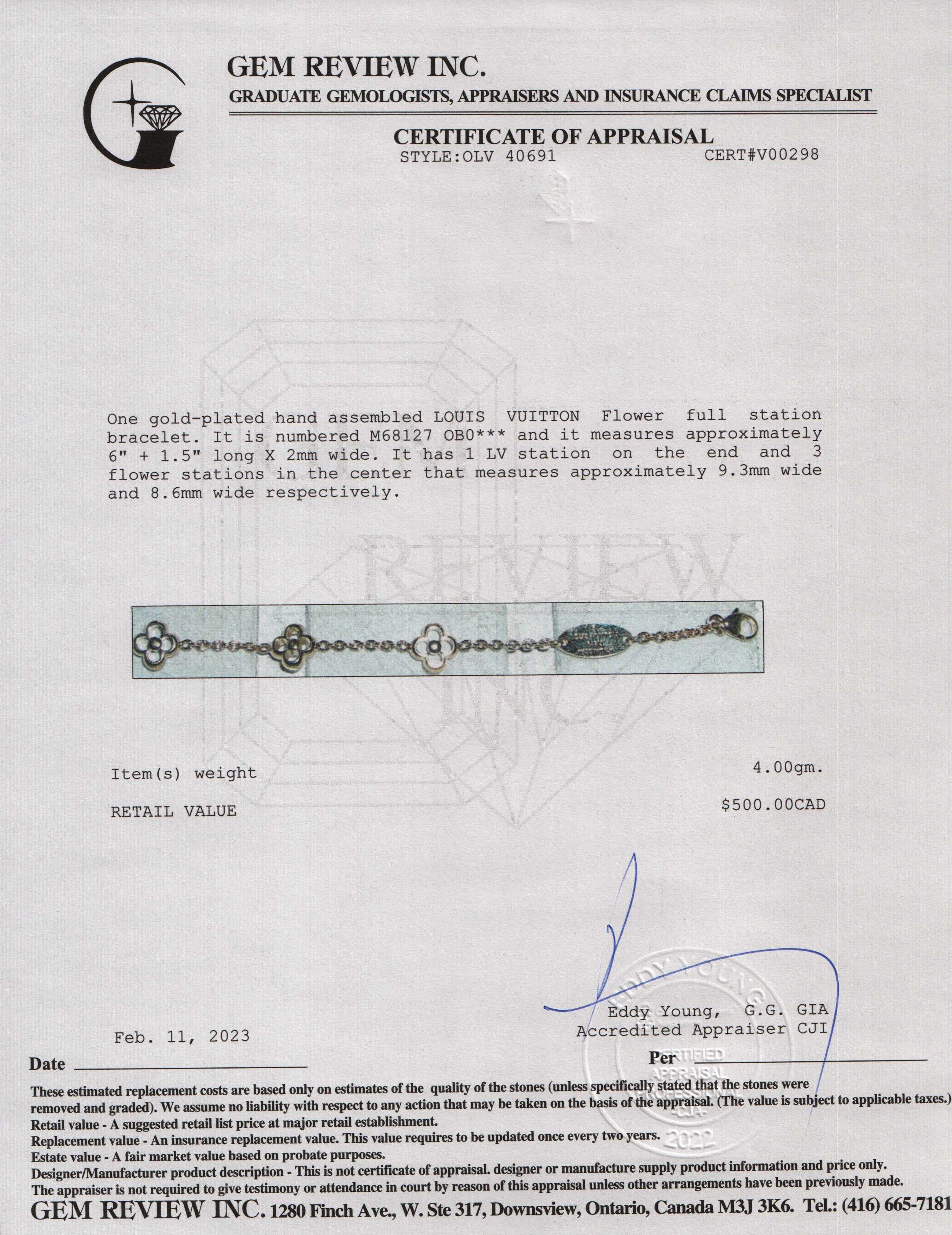 Louis Vuitton Flower Full Station Bracelet