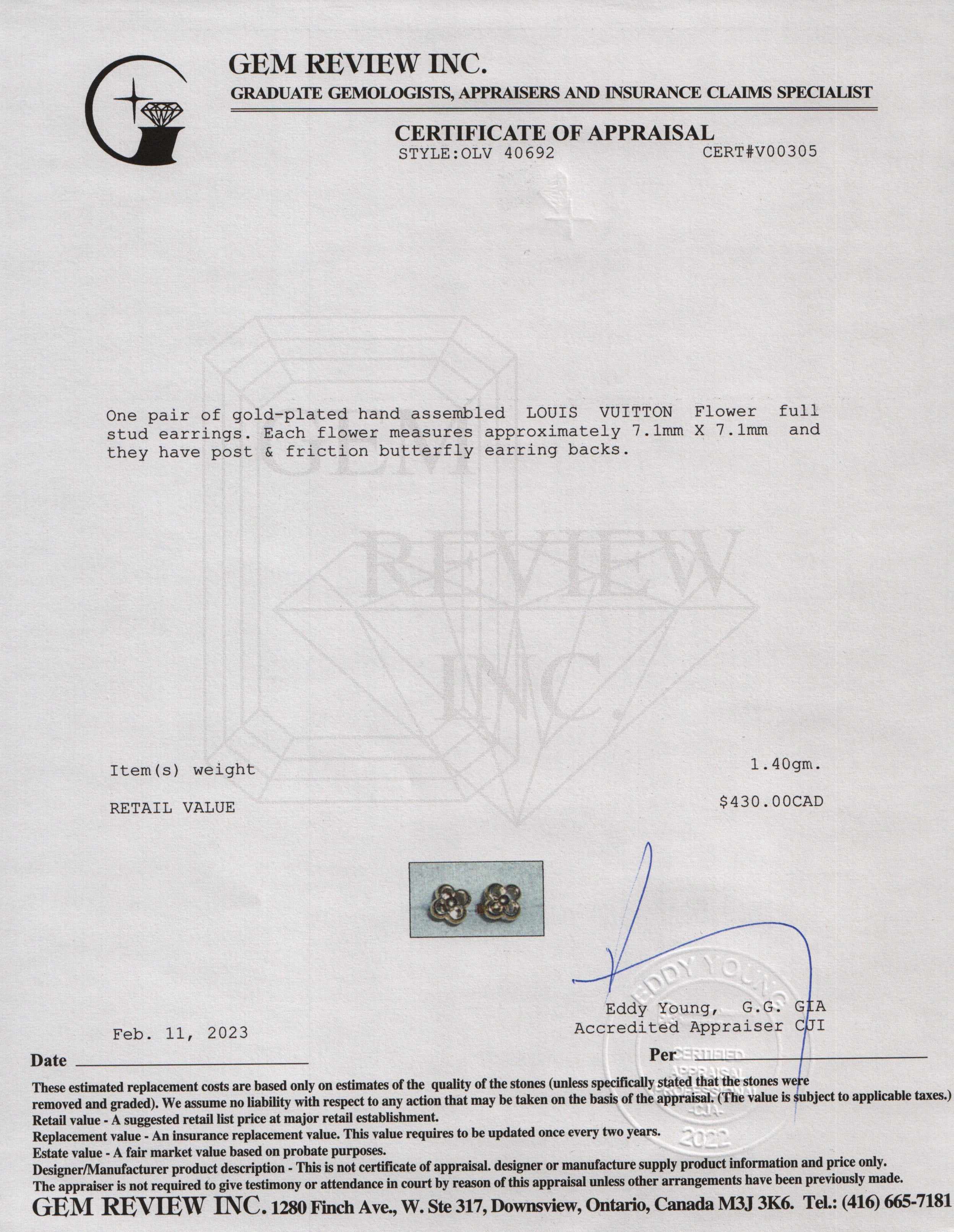 Louis Vuitton Flower Full Stud Earrings