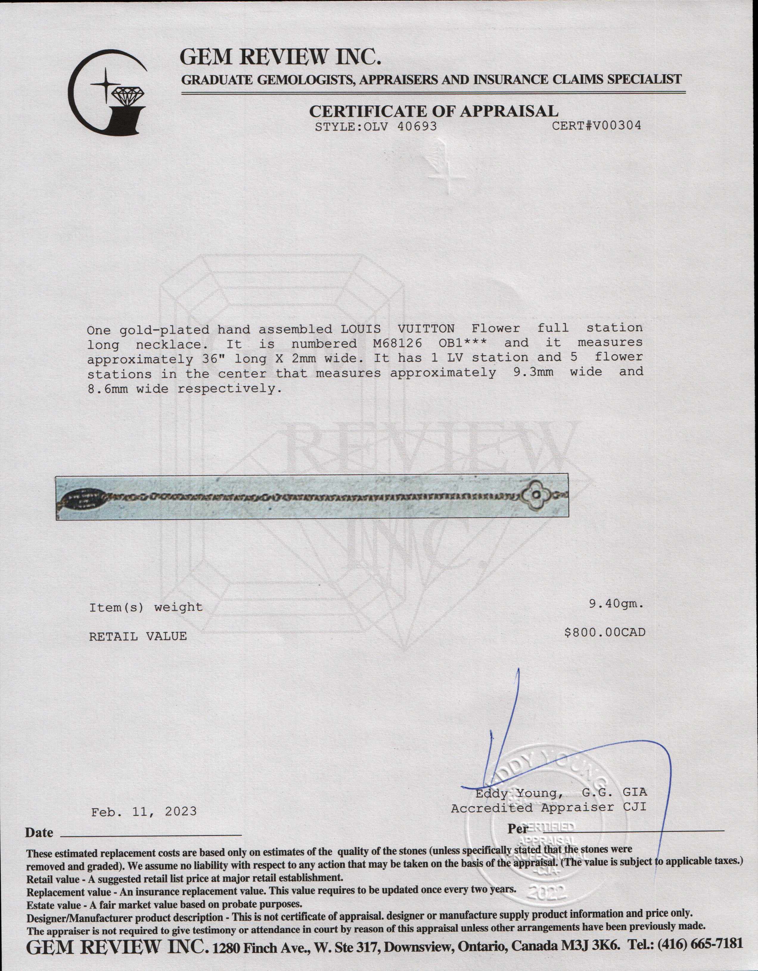 Louis Vuitton Flower Full Station Long Necklace