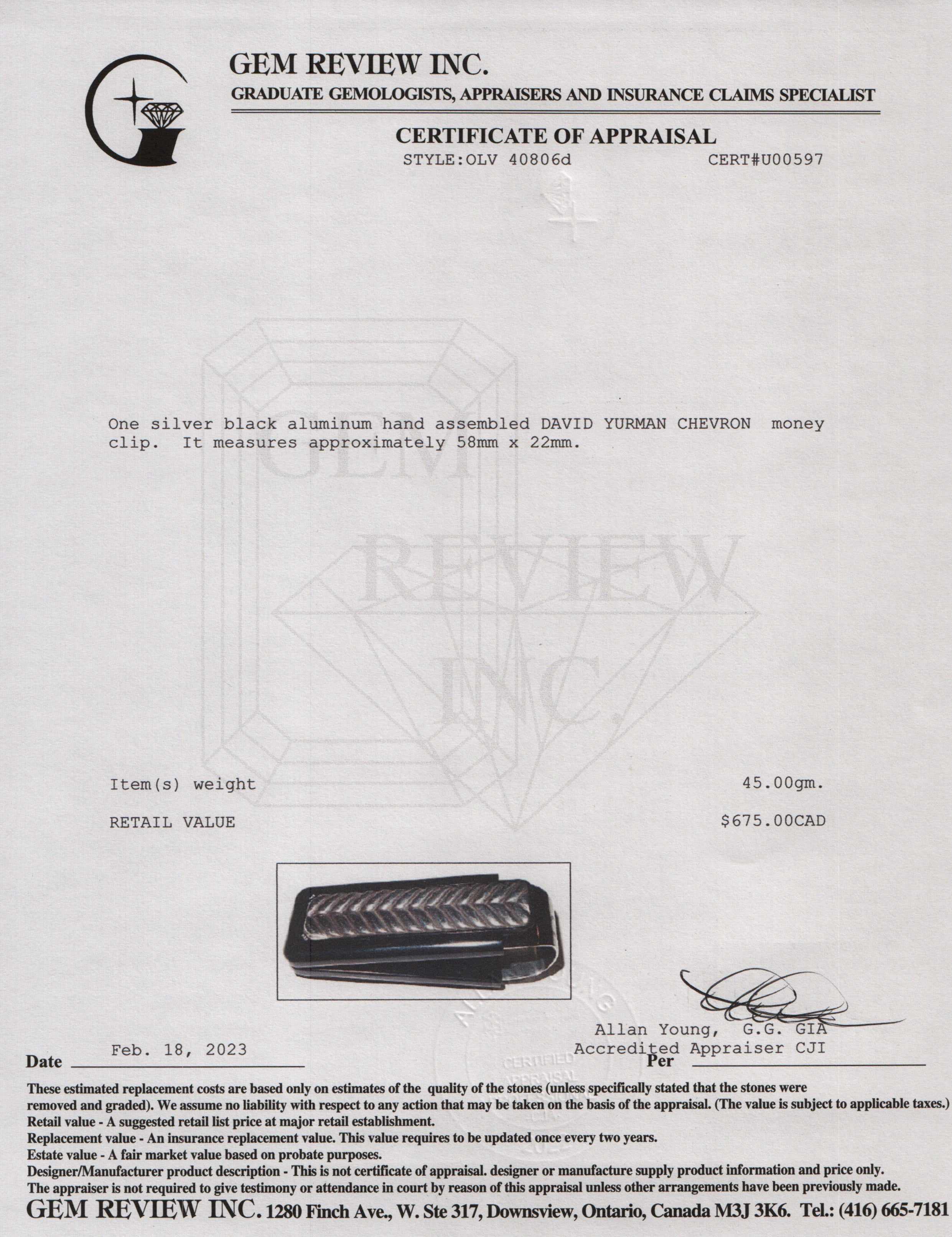 David Yurman Chevron Money Clip