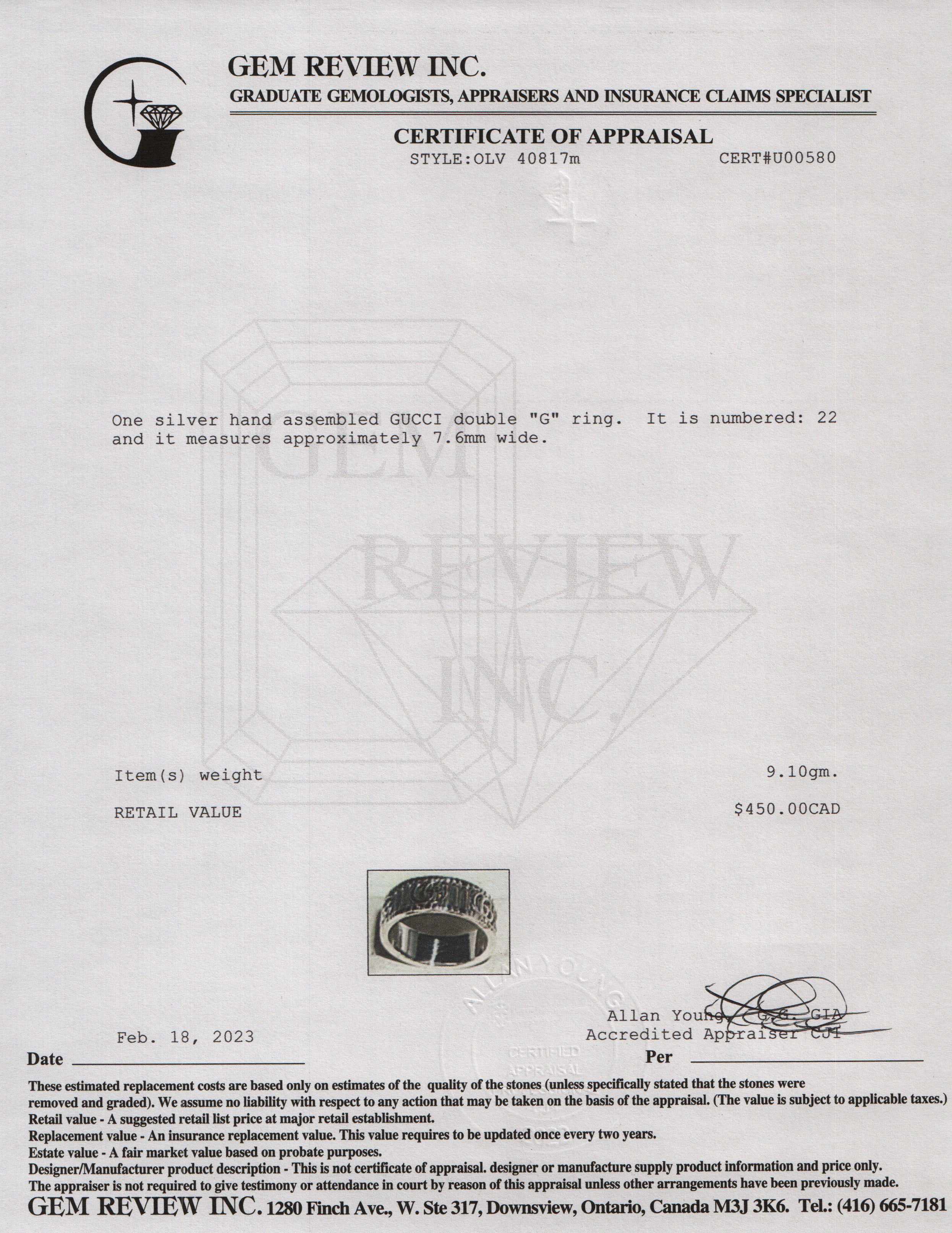 Gucci Ring with Double G