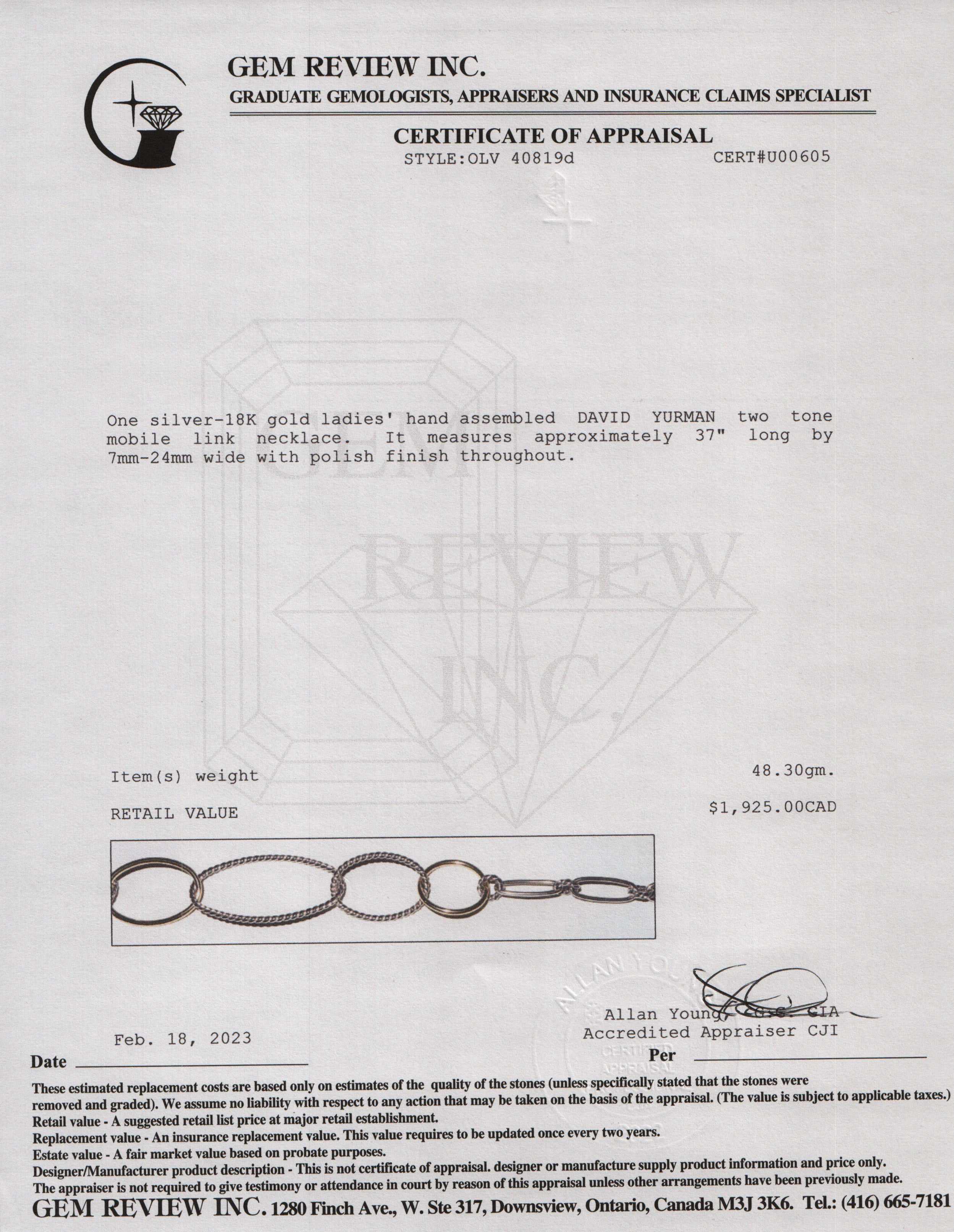 David Yurman Two-Tone Mobile Link Necklace