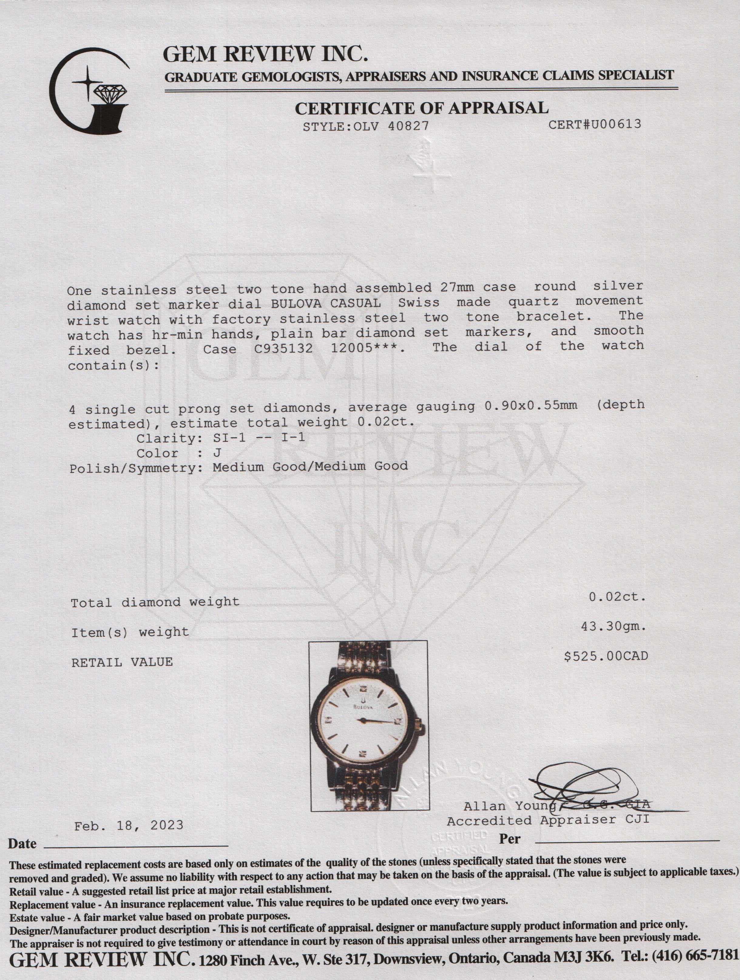 Bulova Two-Tone Casual Diamond Ladies Watch