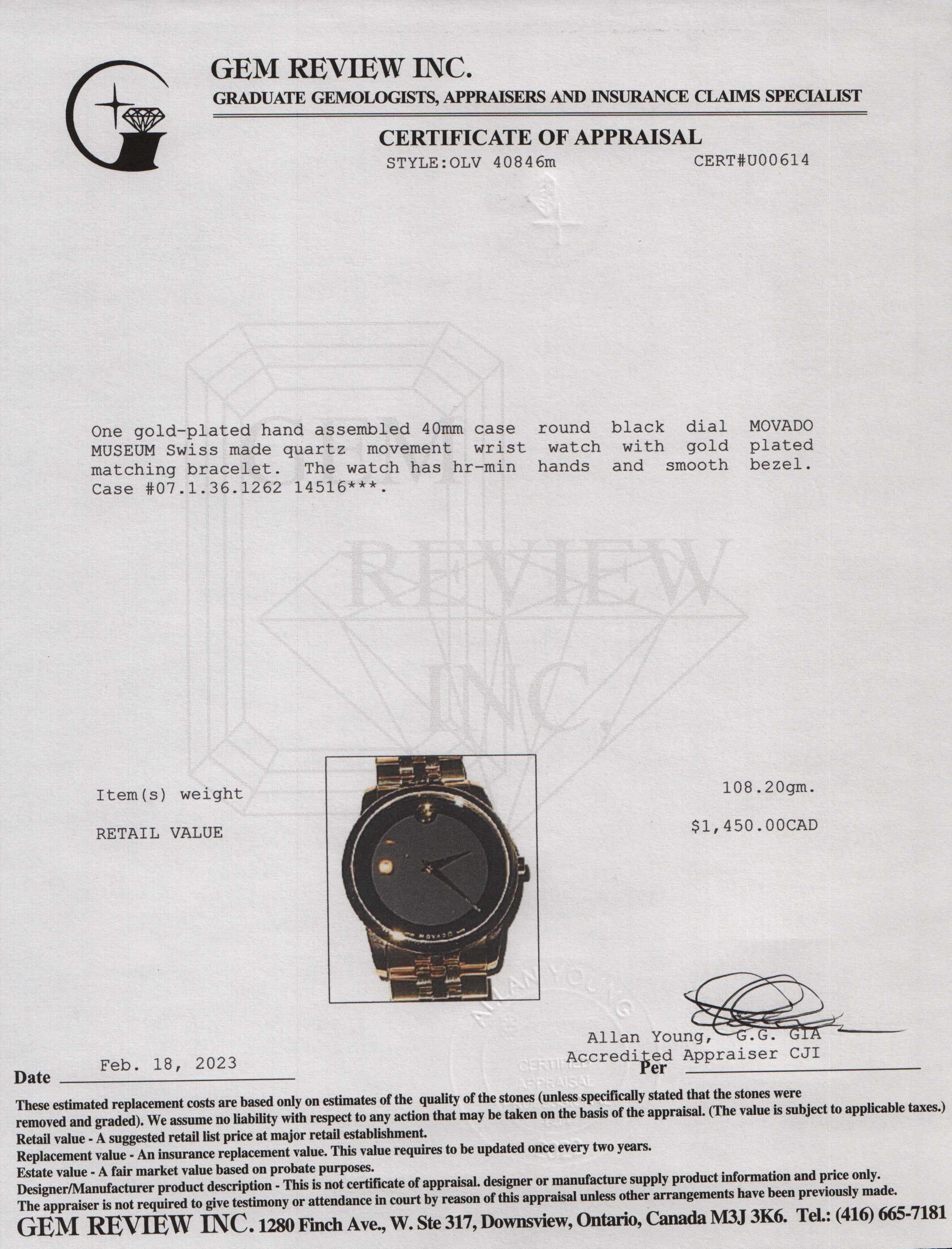 Movado 40 mm Museum Watch