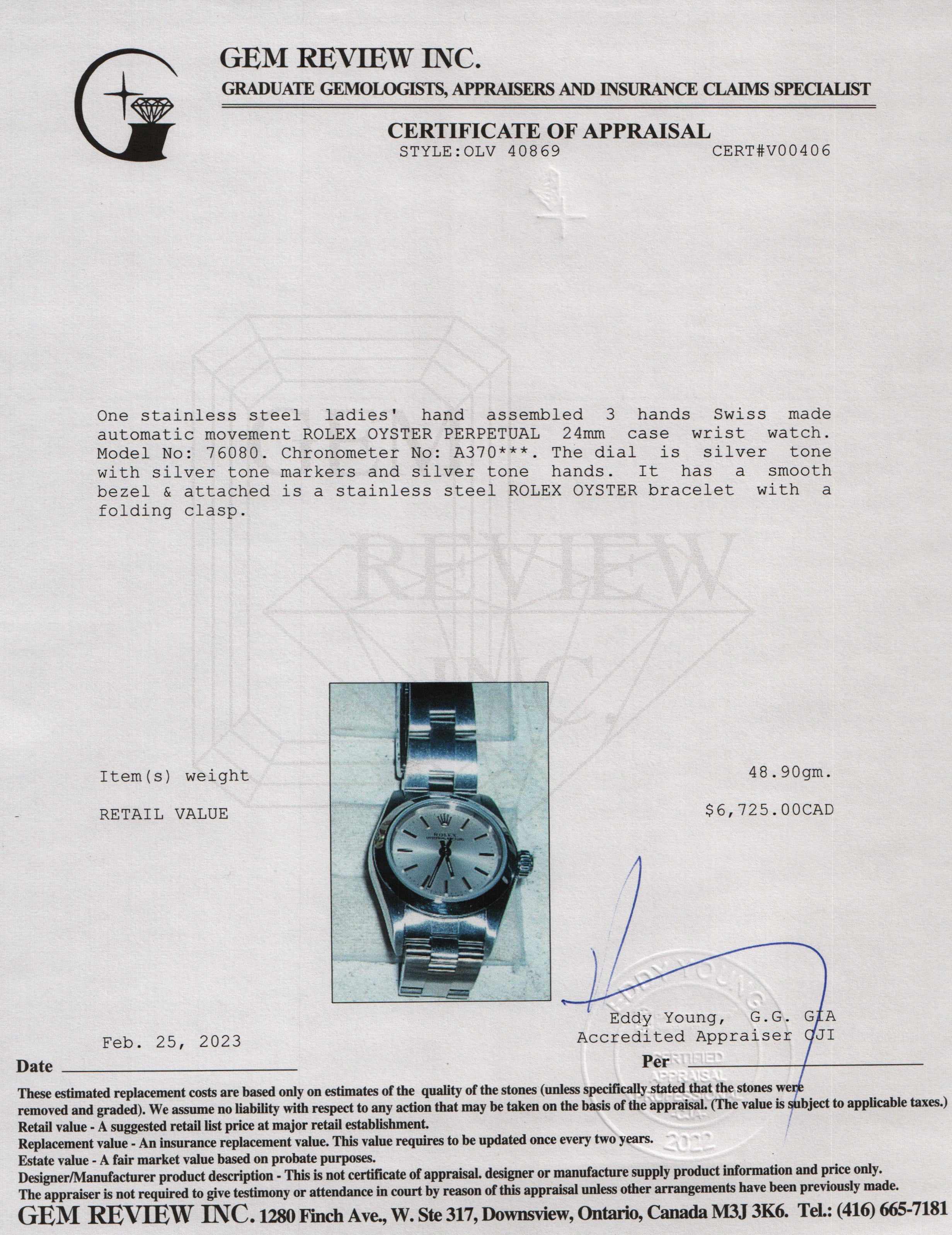 Rolex Oyster Perpetual 24 mm Watch