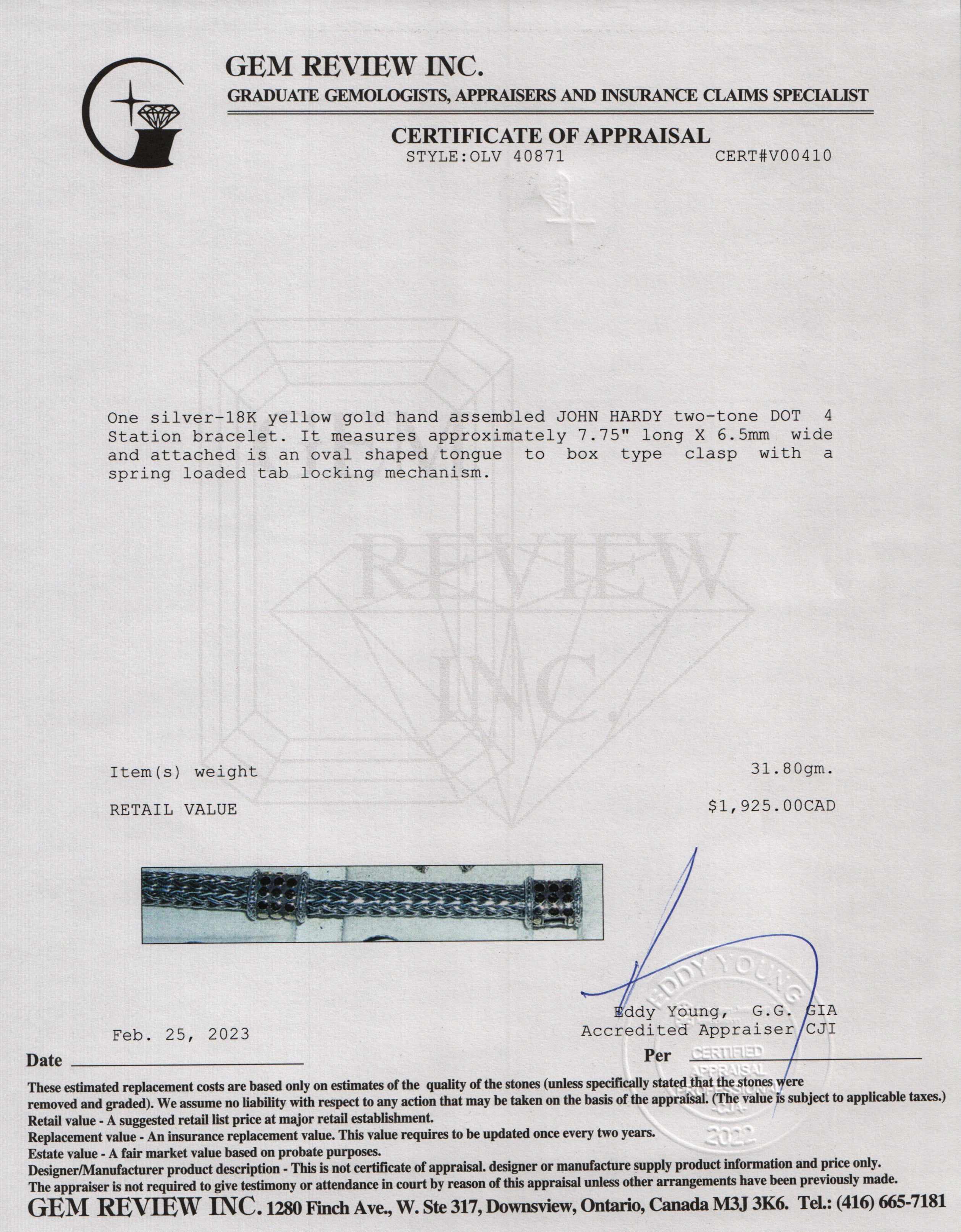 John Hardy Two-Tone Dot 4 Station Bracelet