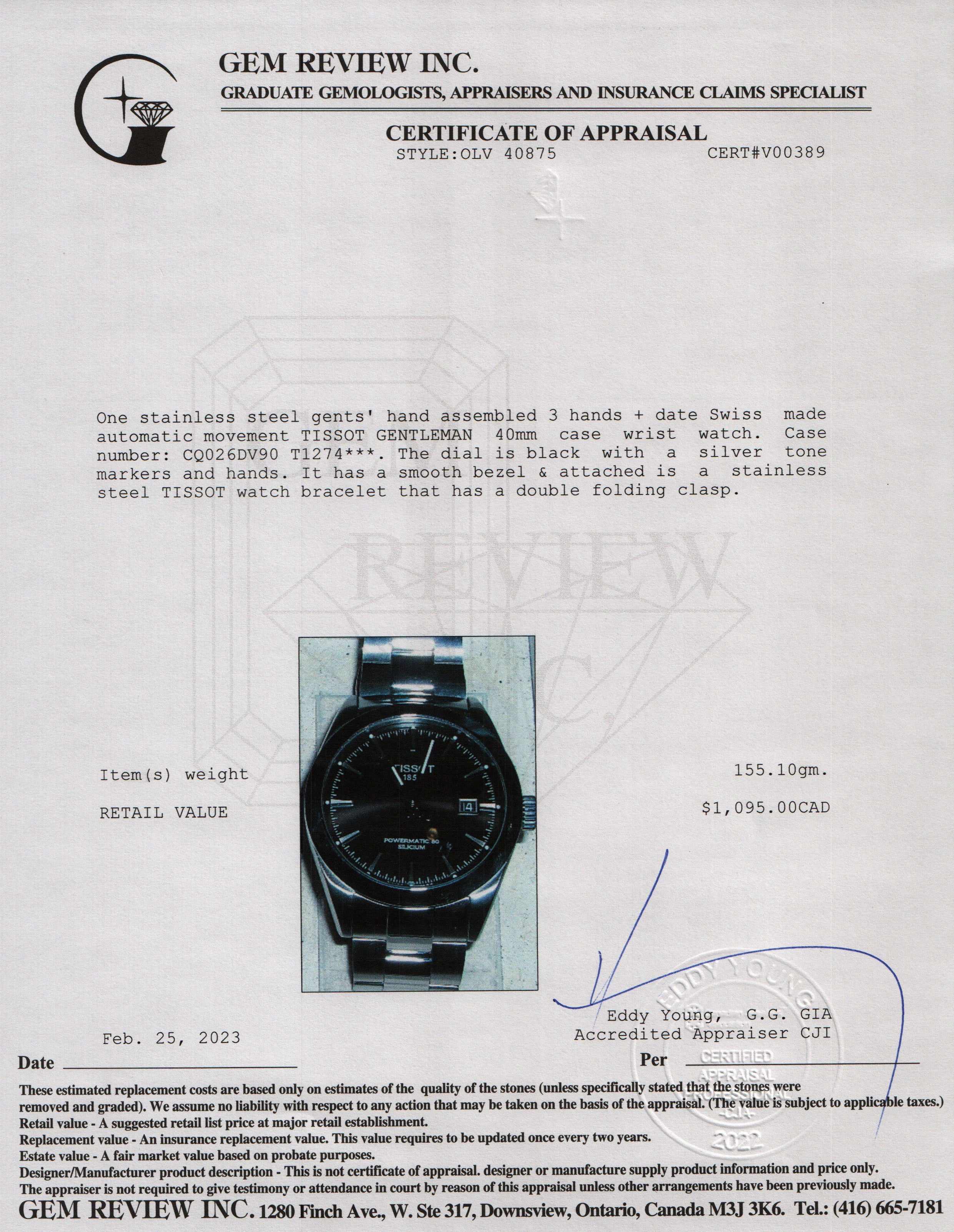 Tissot Gentleman Powermatic 80 Silicium Watch w/ Box