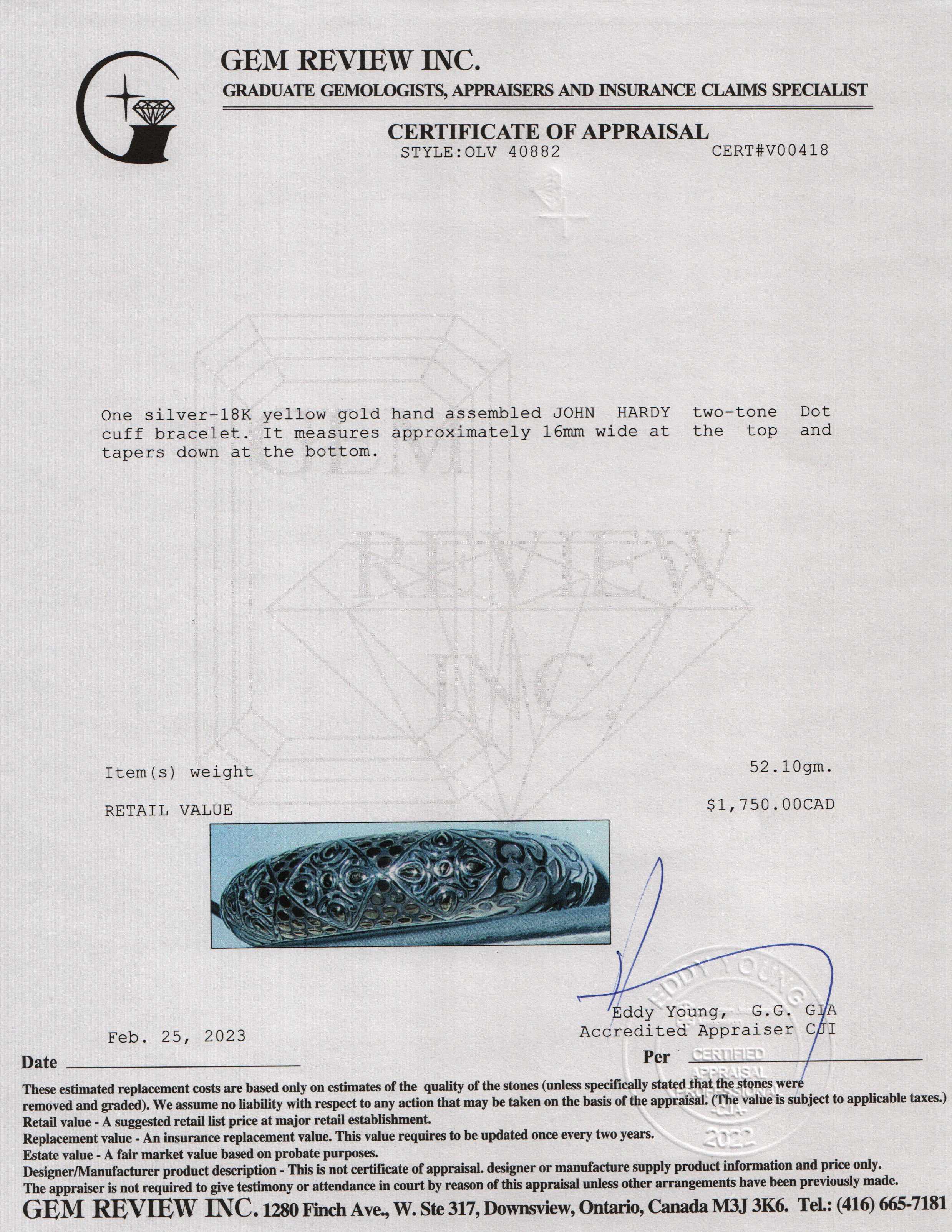 John Hardy Two-Tone Dot Cuff Bracelet