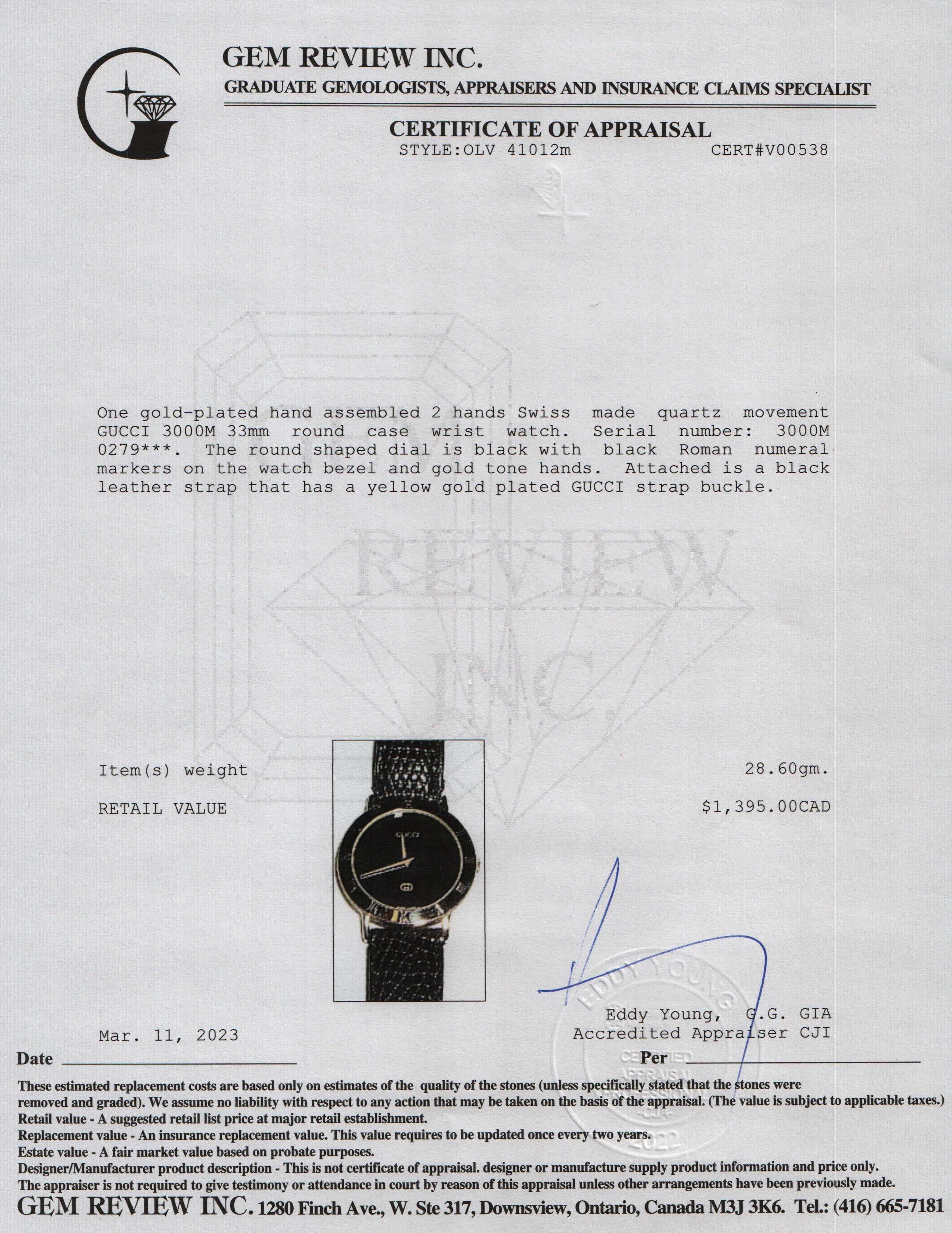 Gucci 3000 Series Watch