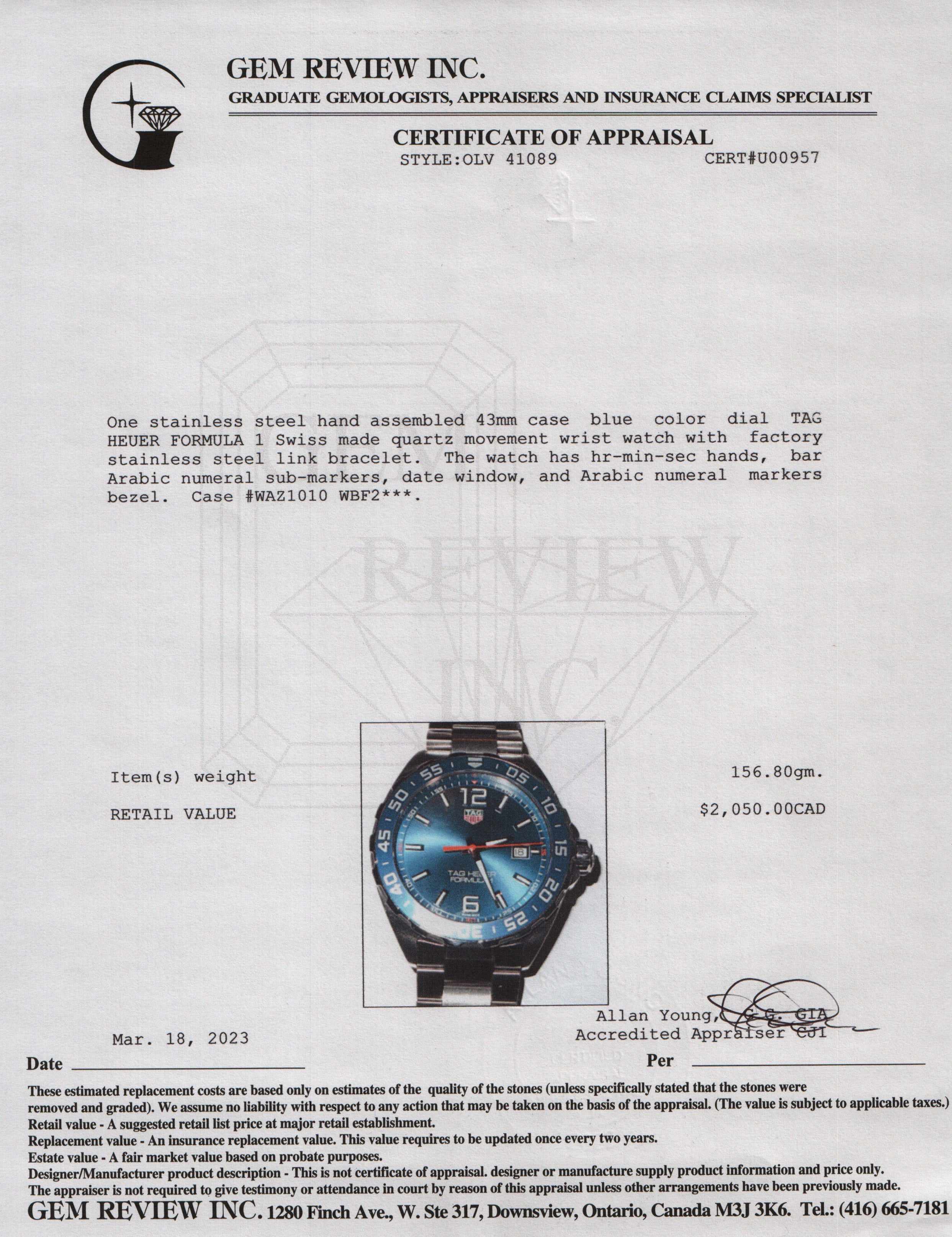 Tag Heuer Formula 1 Watch