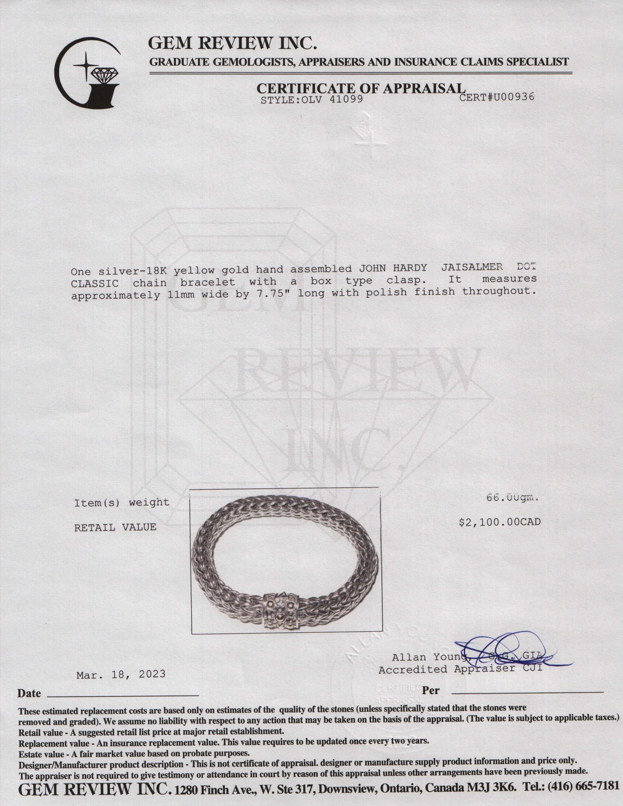 John Hardy Two-Tone Jaisalmer Dot Classic Chain Bracelet