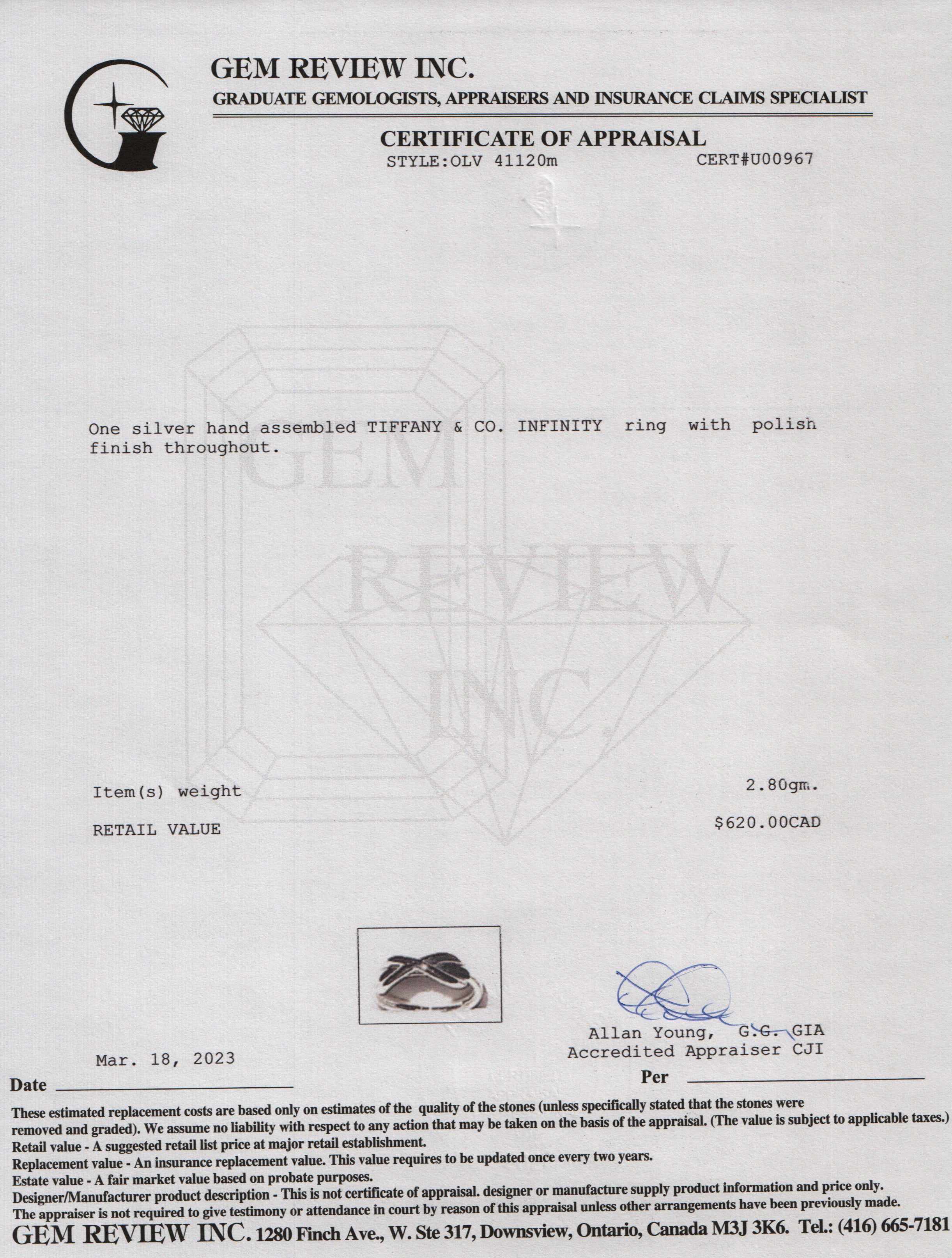 Tiffany & Co. Infinity Ring