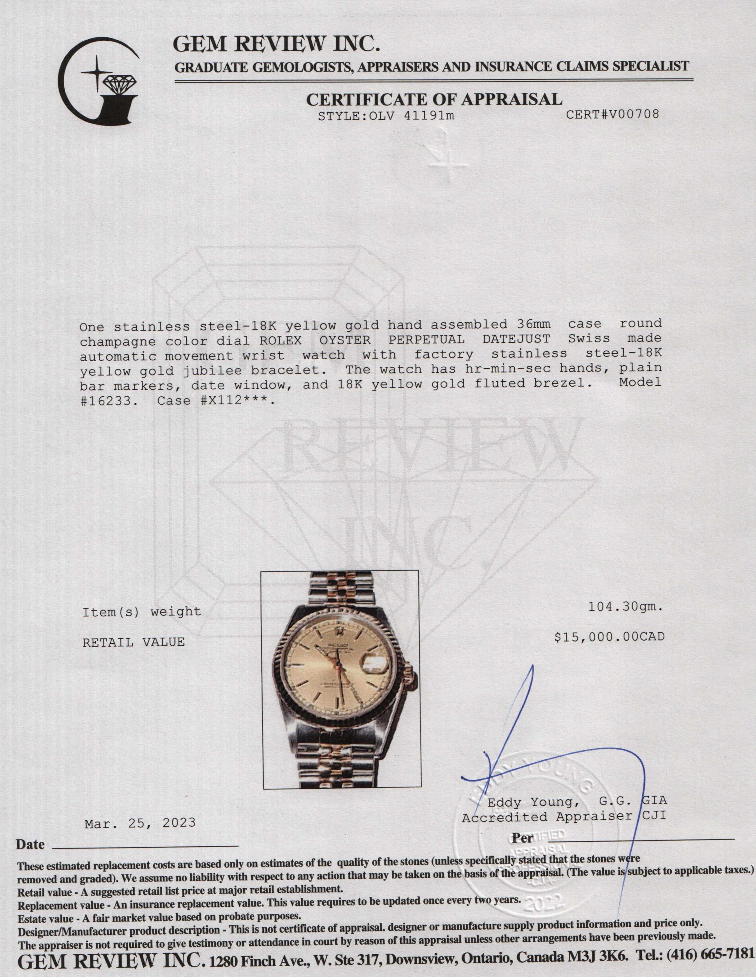 Rolex Two-Tone Datejust 36 mm Watch