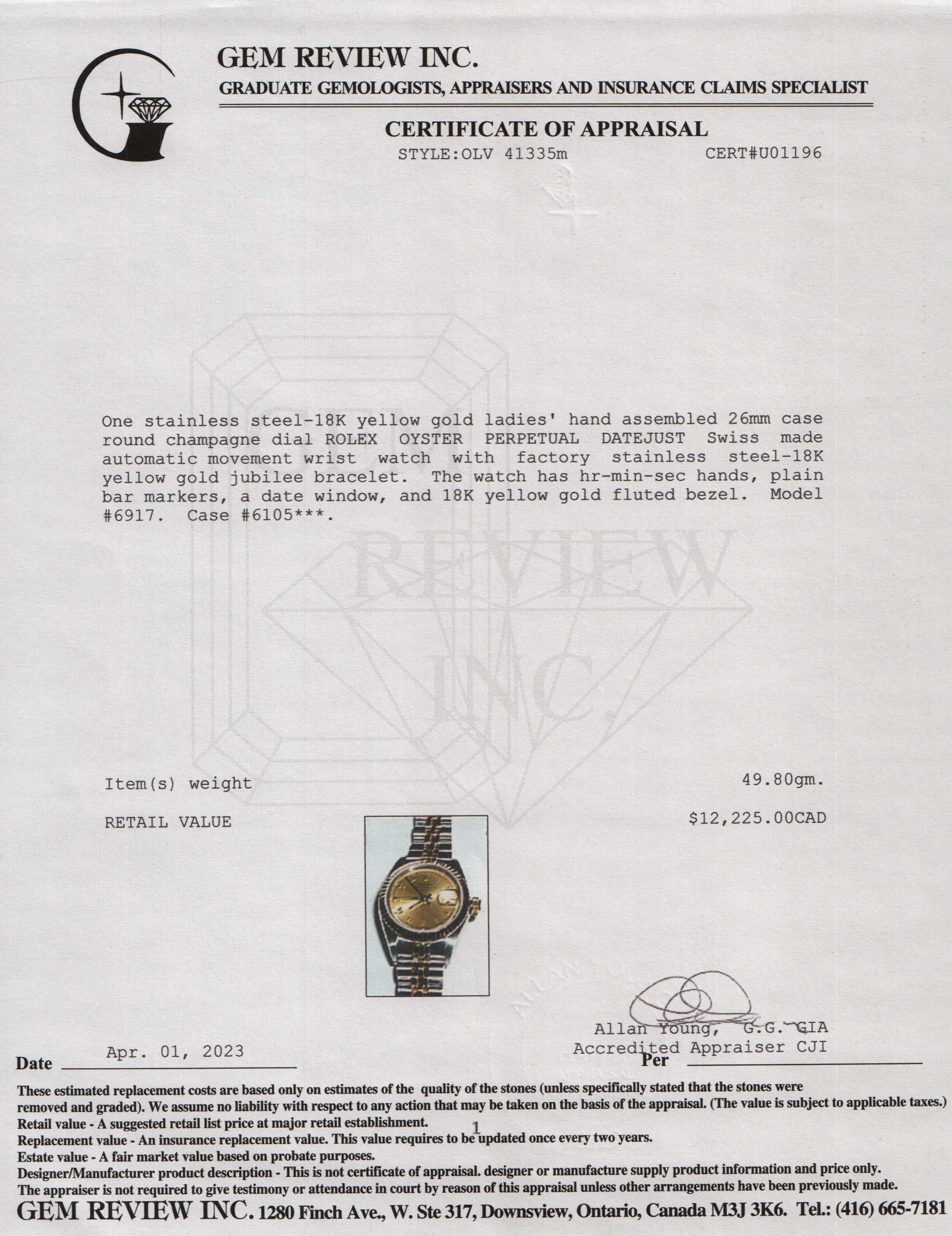 Rolex Two-Tone Datejust 26 mm Watch