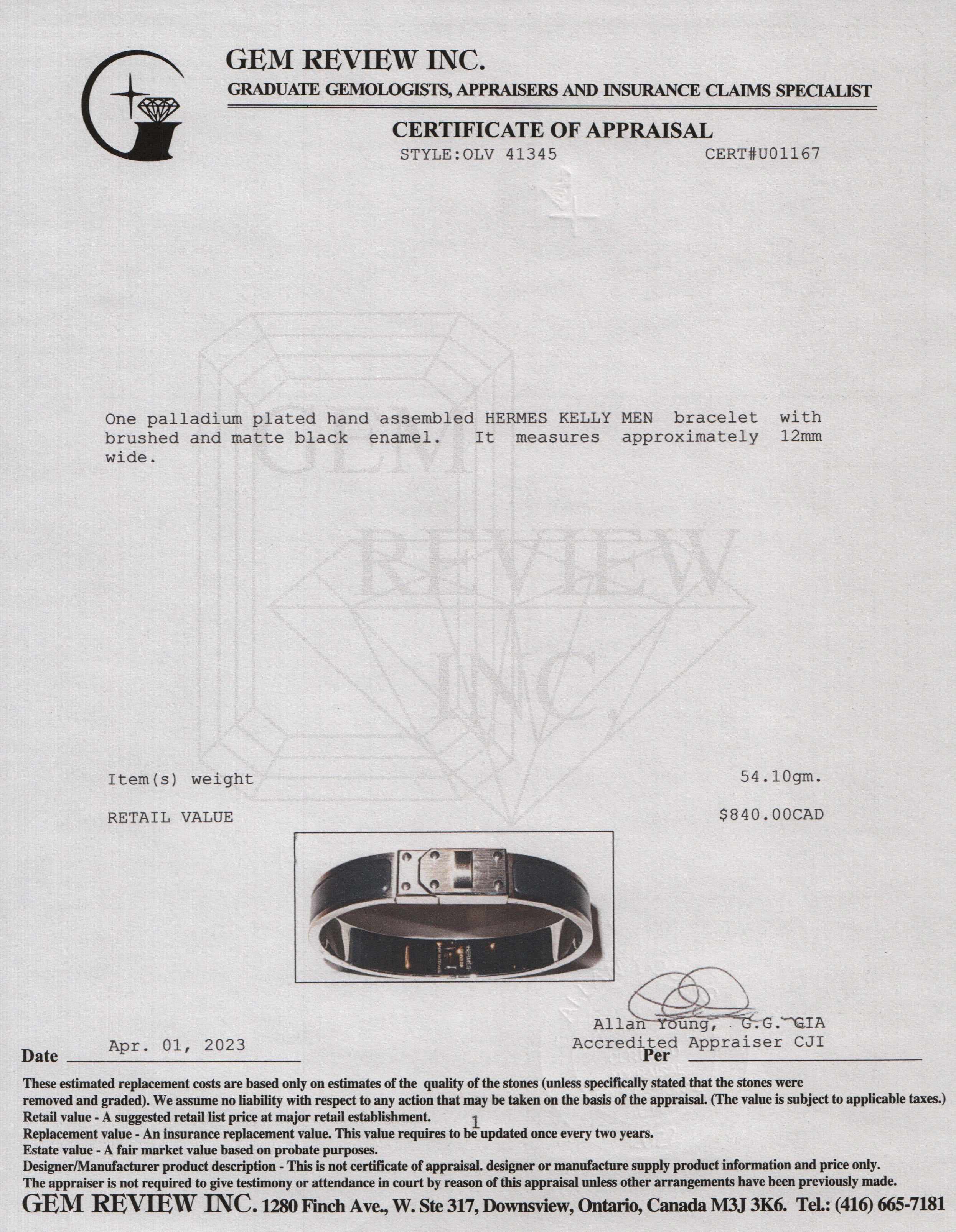 Hermes Kelly Men Bracelet w/ Box