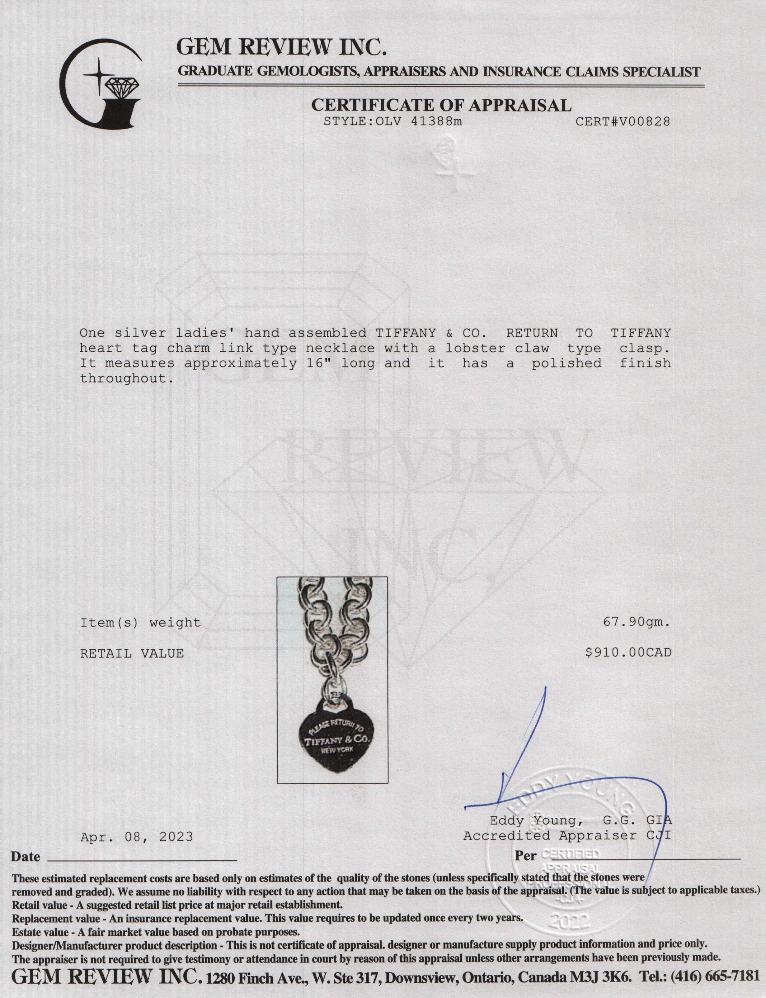 Tiffany & Co. Return to Tiffany Heart Tag Necklace