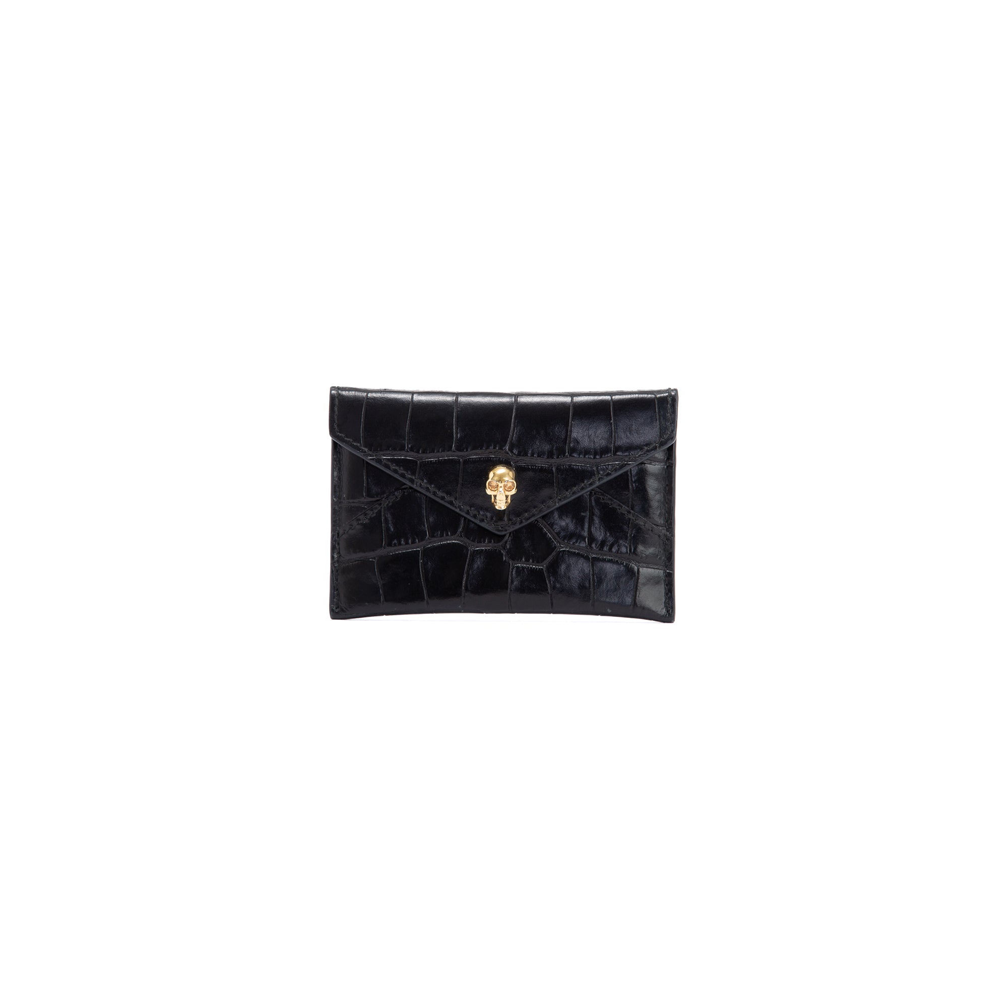 Alexander McQueen Black Skull Envelope Card Holder
