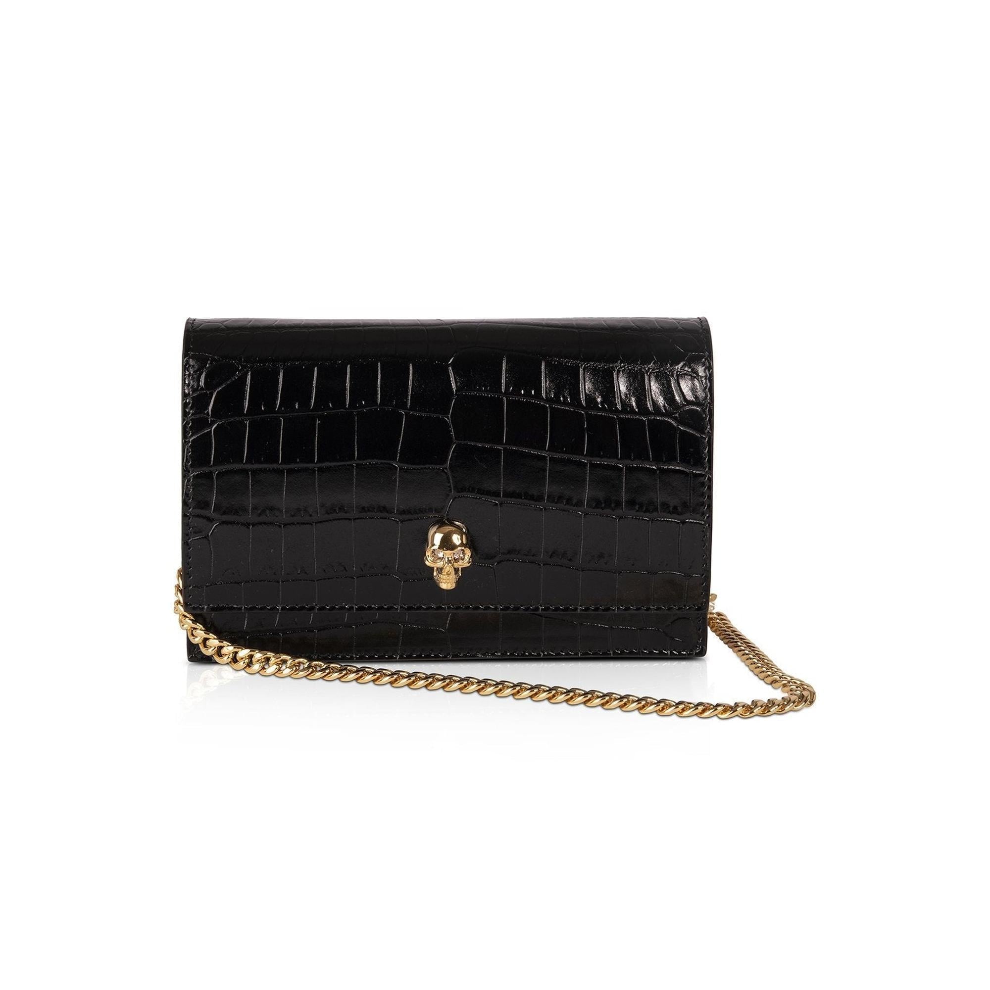 Alexander McQueen Croc Small Skull Bag w/ Box