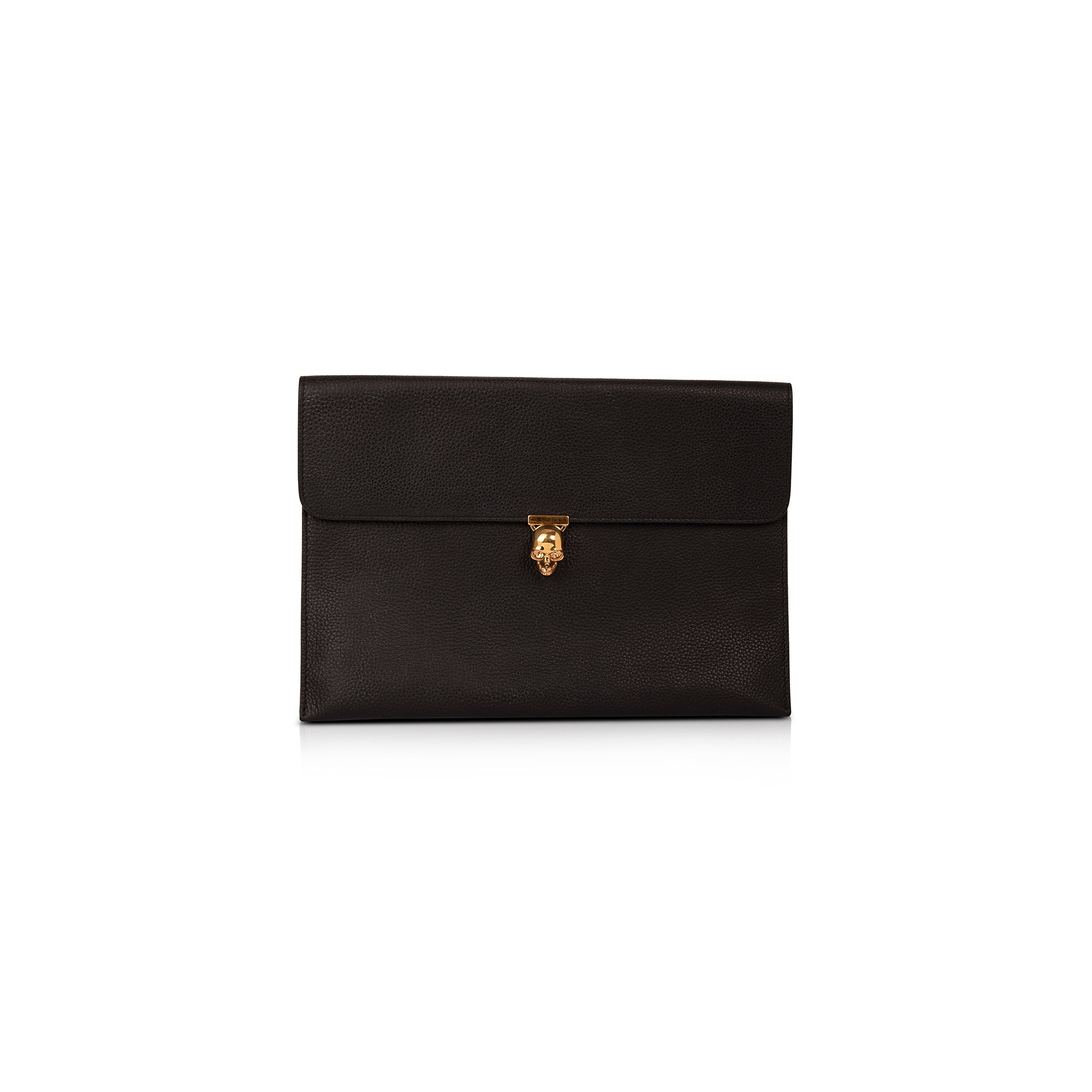 Alexander McQueen Leather Skull Envelope Clutch w/ Box