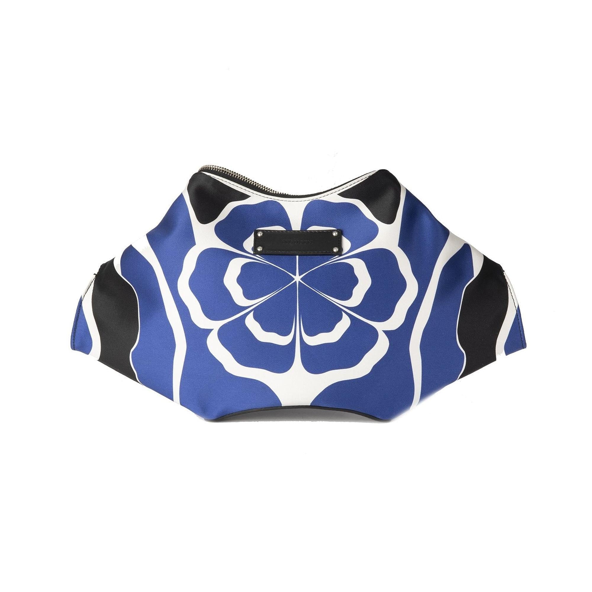 Alexander Mcqueen Abstract Print Satin De Manta Large Clutch