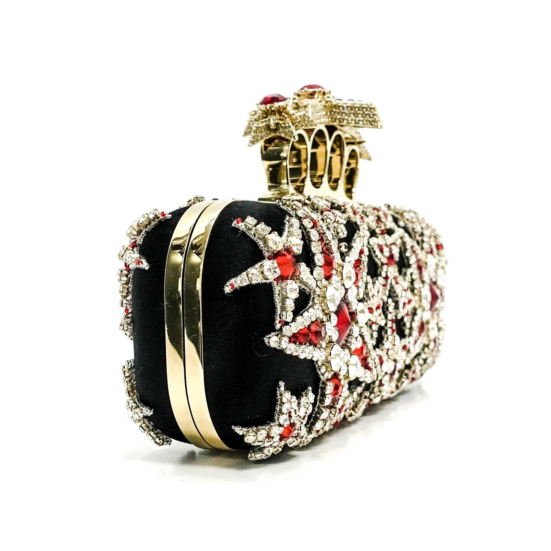 Alexander Mcqueen Embellished Stars Knuckle Duster Clutch