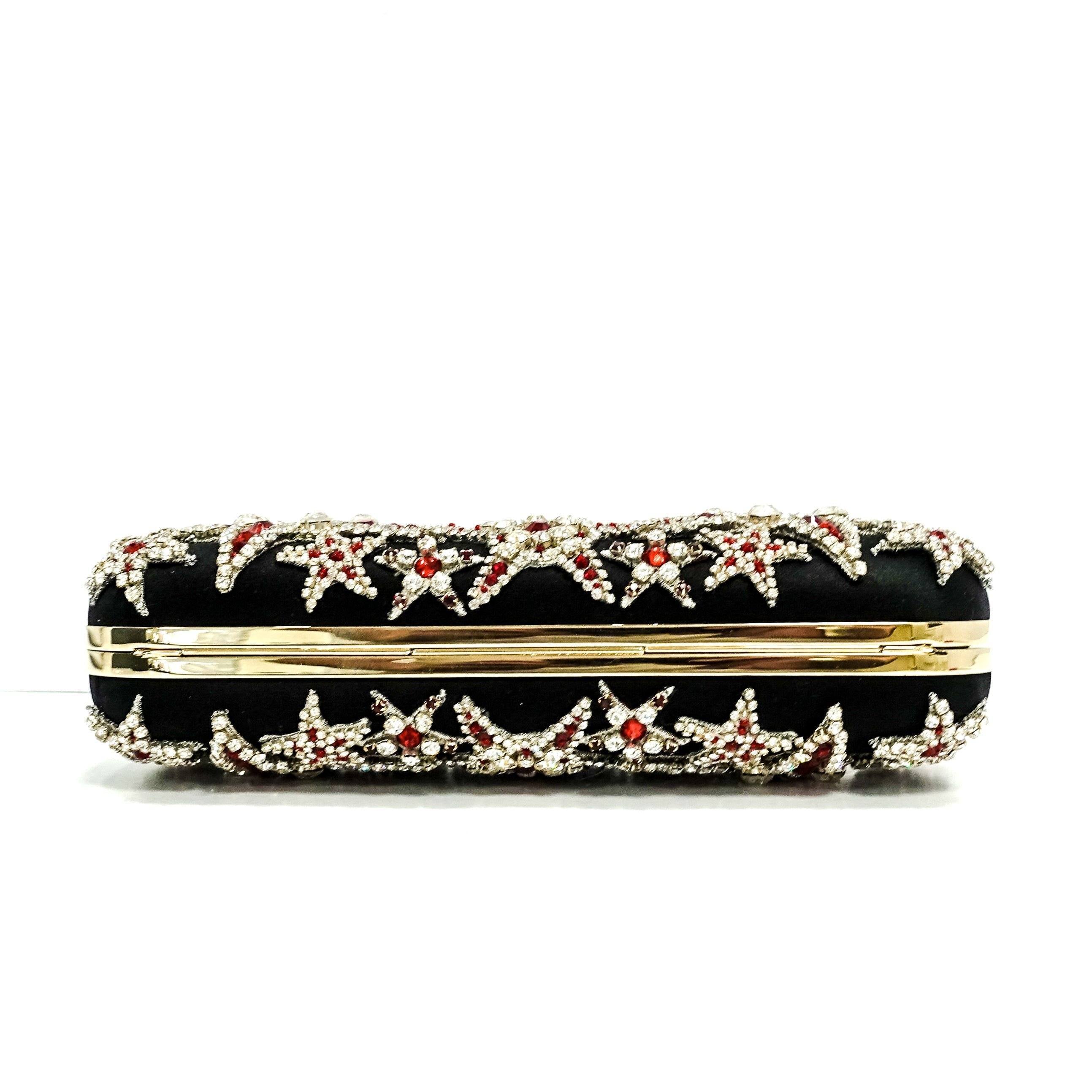 Alexander Mcqueen Embellished Stars Knuckle Duster Clutch