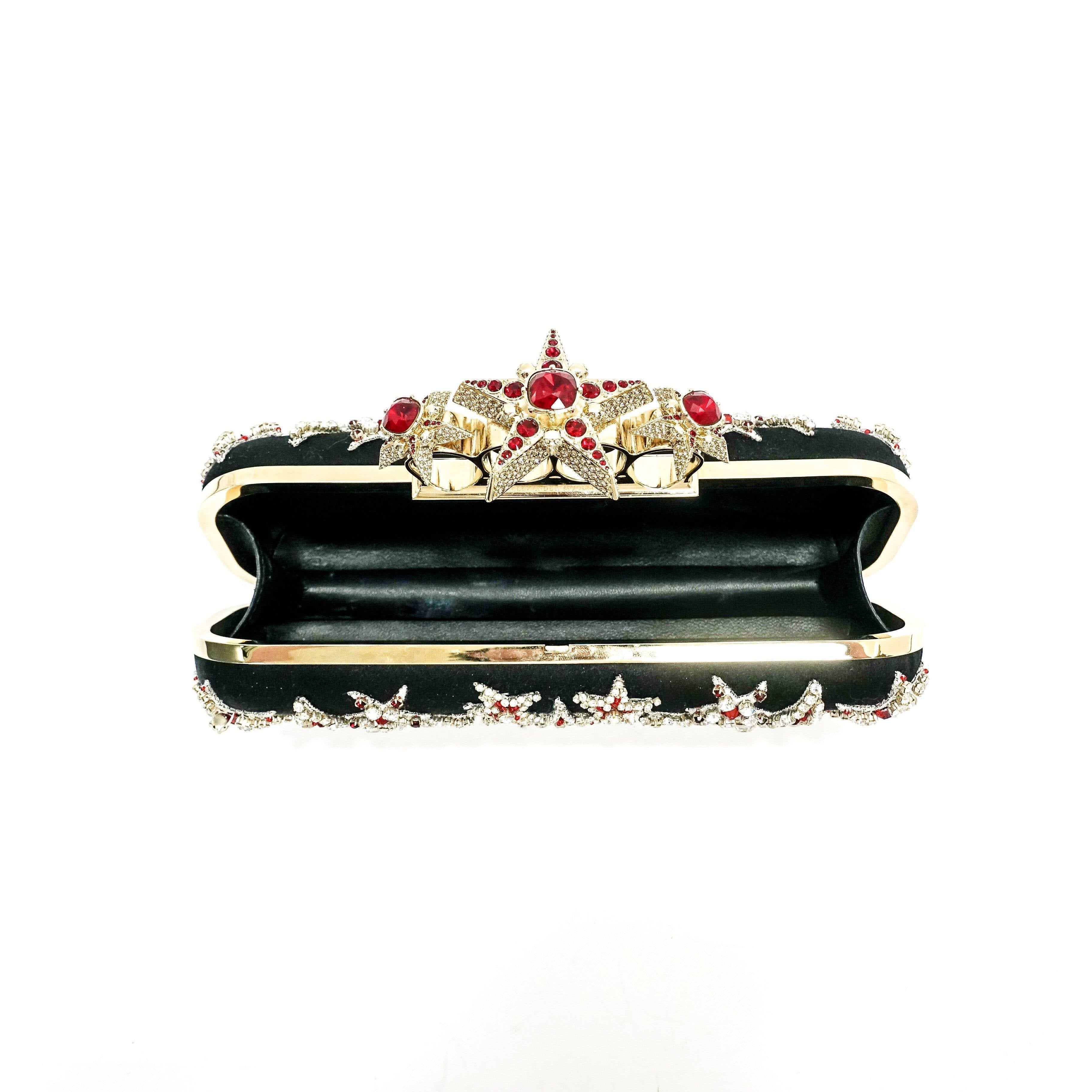 Alexander Mcqueen Embellished Stars Knuckle Duster Clutch