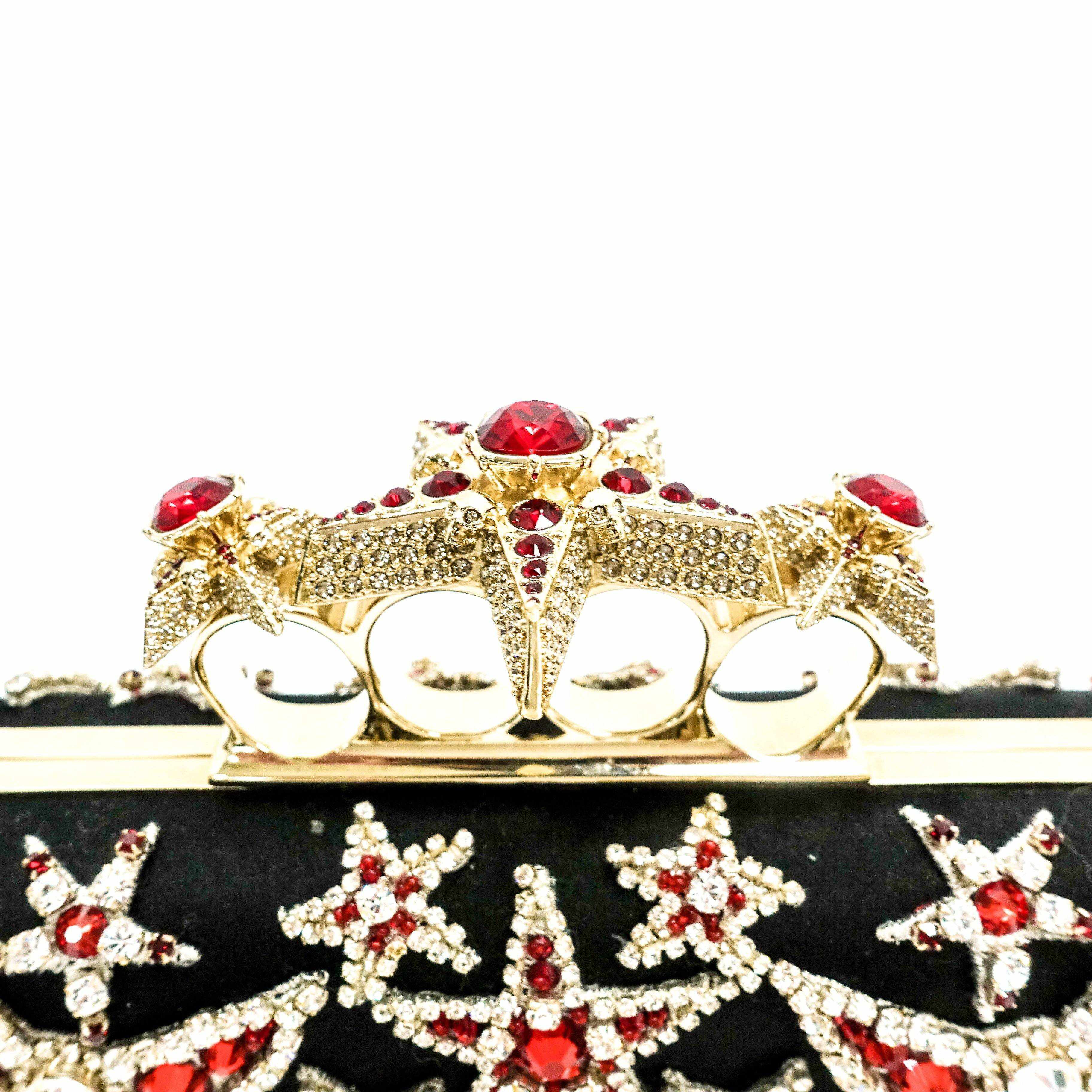 Alexander Mcqueen Embellished Stars Knuckle Duster Clutch