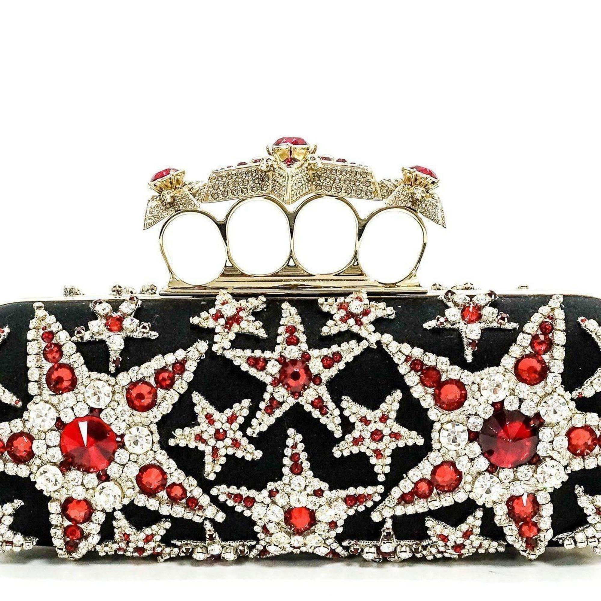 Alexander Mcqueen Embellished Stars Knuckle Duster Clutch