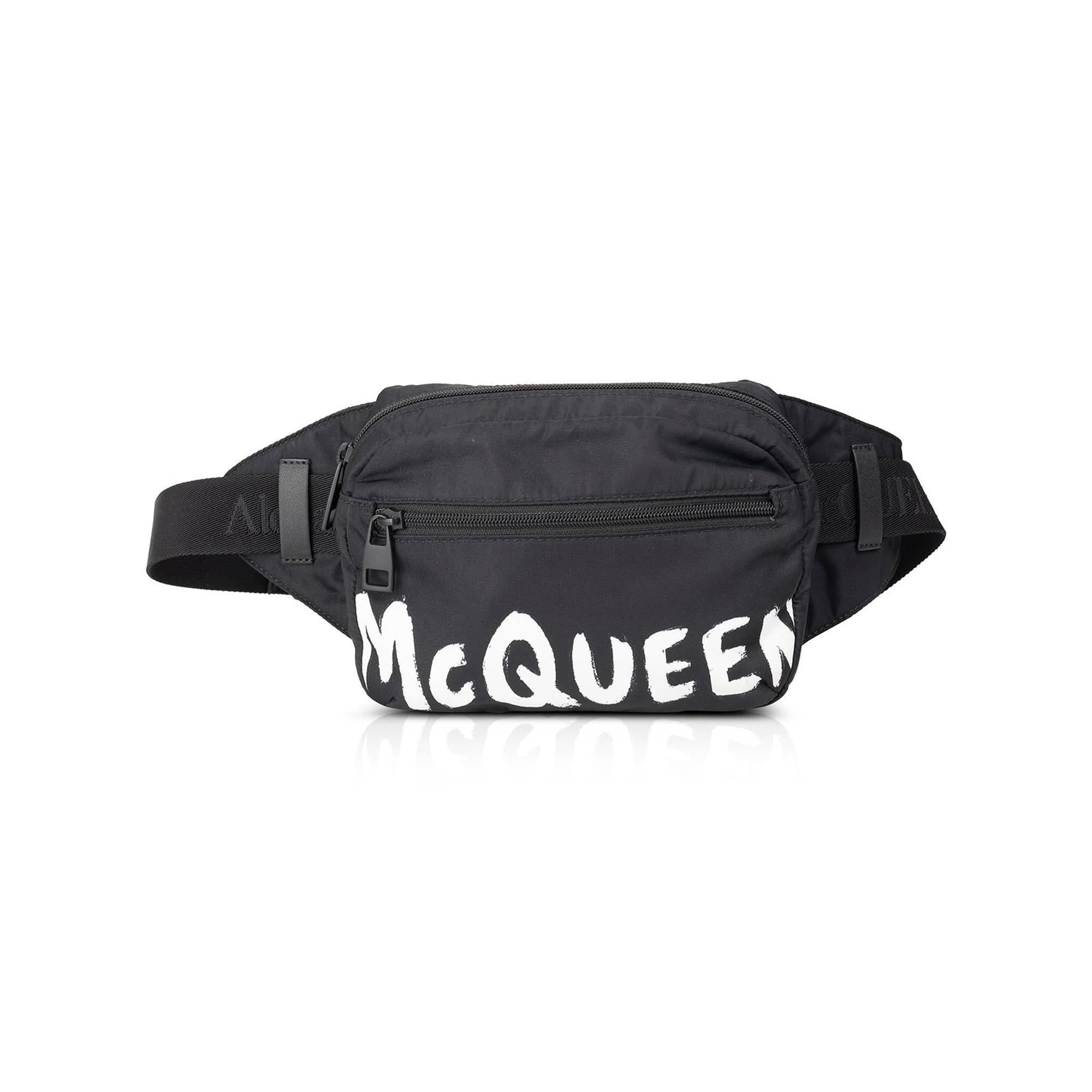 Alexander Mcqueen Graffiti Logo Nylon Belt Bag