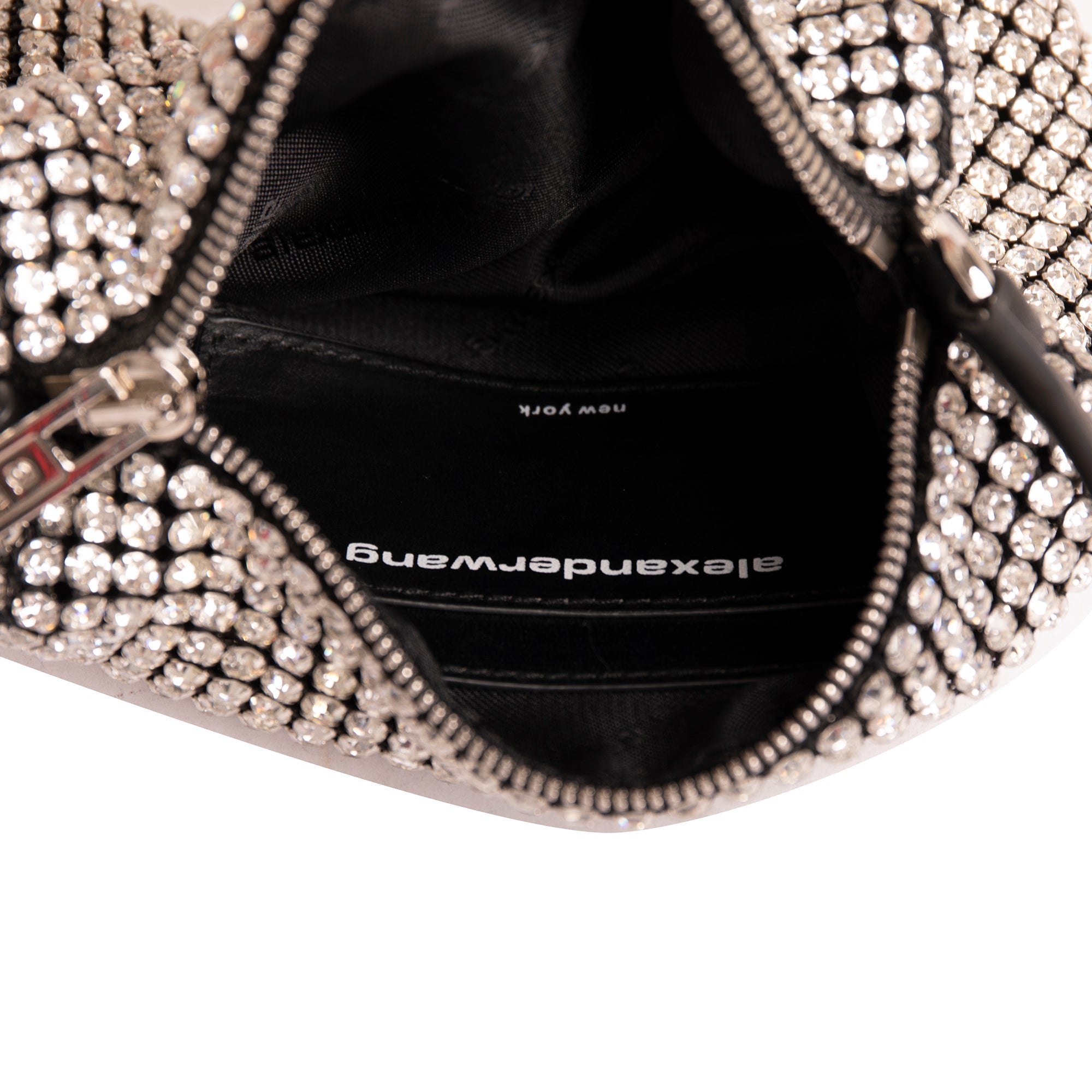 Alexander Wang Medium Heiress Rhinestone Mesh Pouch