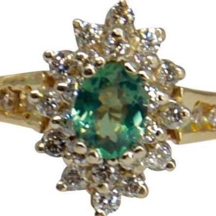Alexandrite and Diamond Cocktail Ring