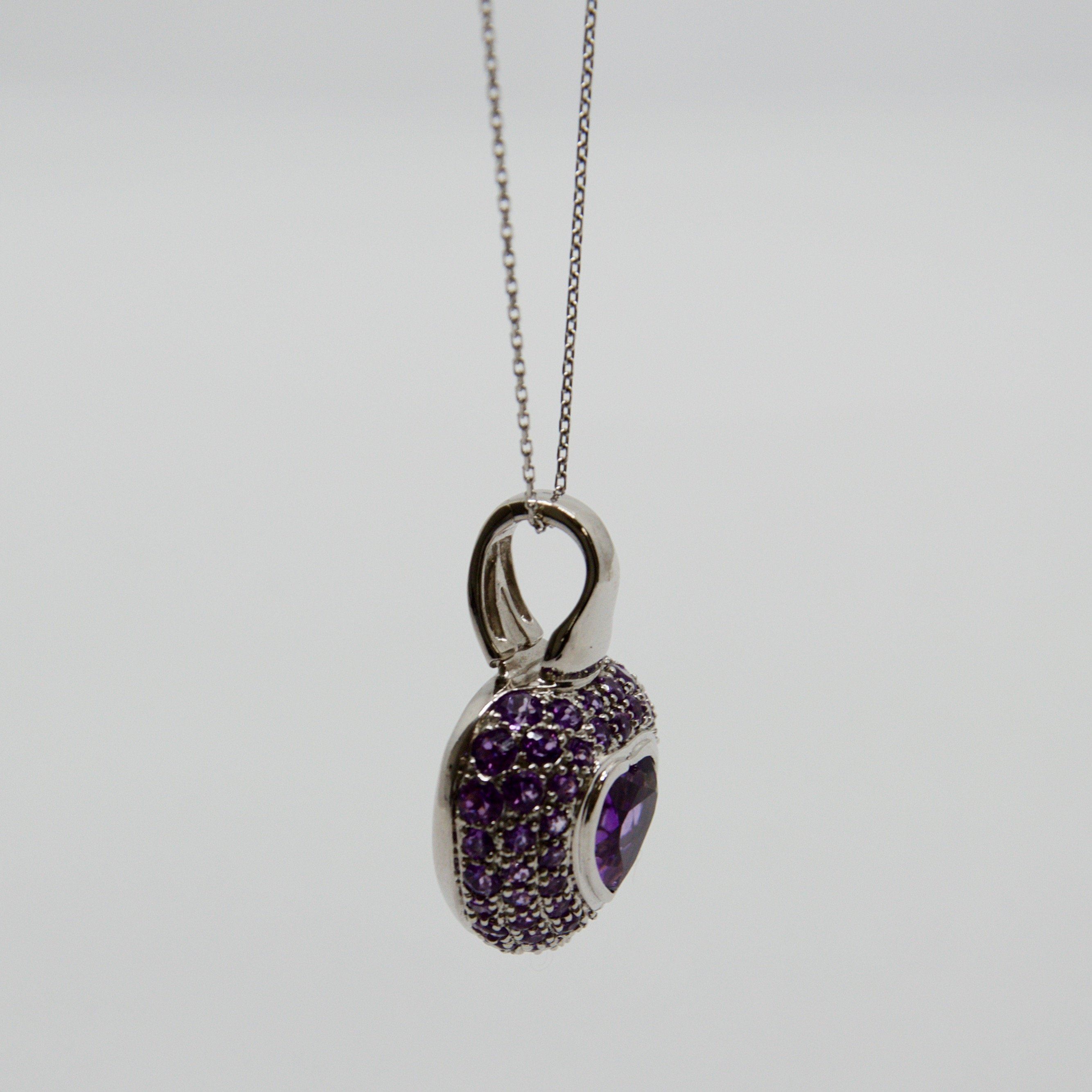 Amethyst Heart Pendant Necklace