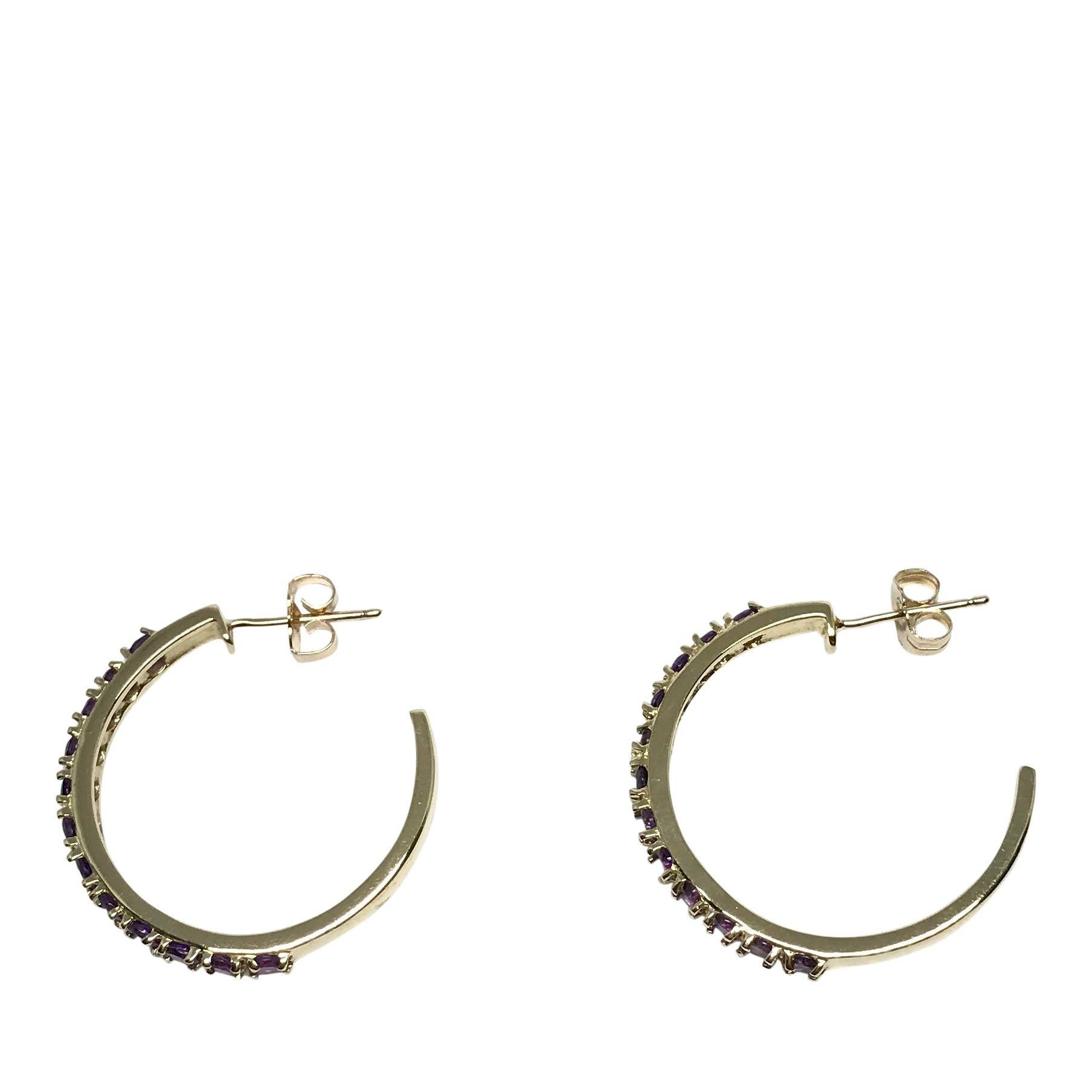 Amethyst Hoop Earrings