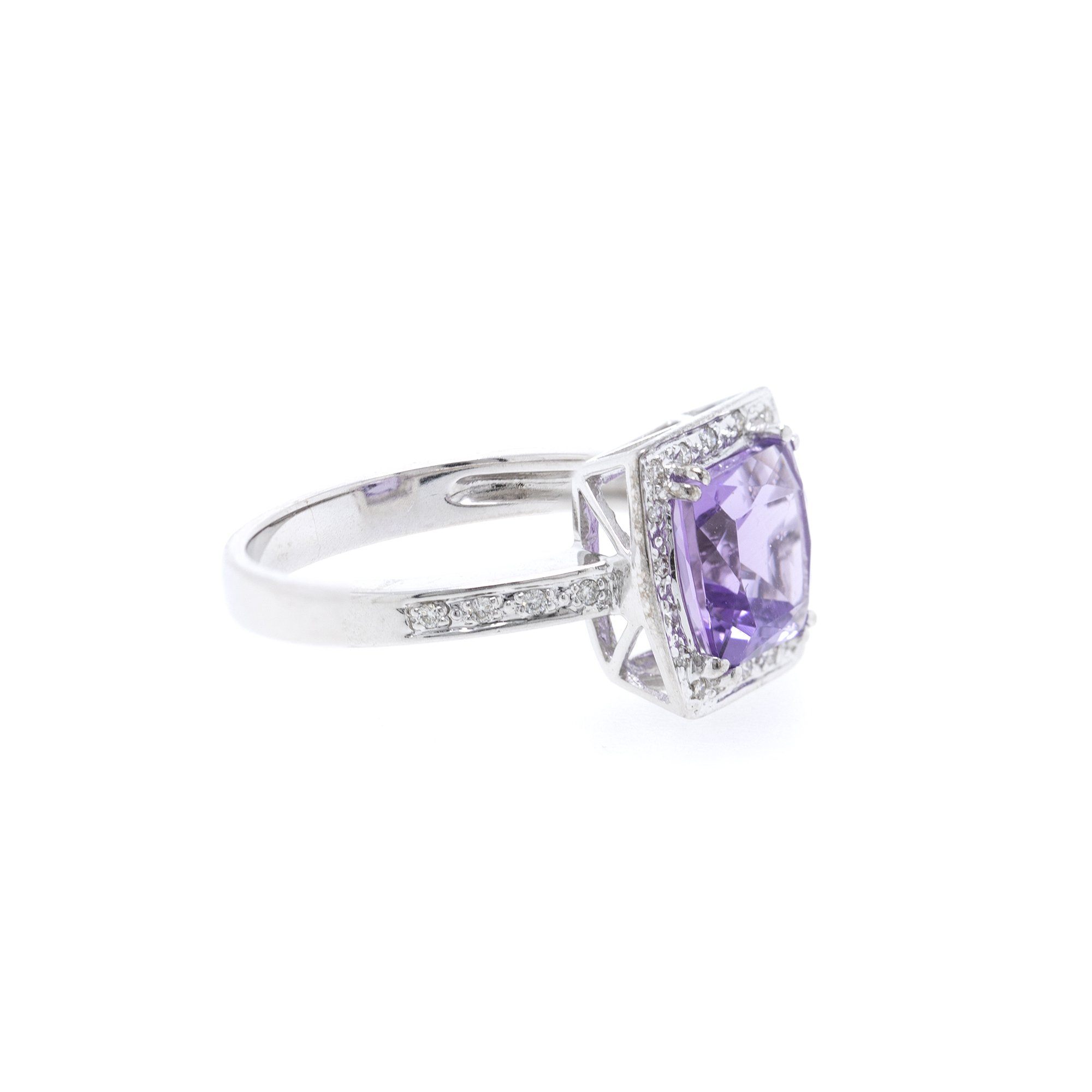 Amethyst and Diamond Cocktail Ring