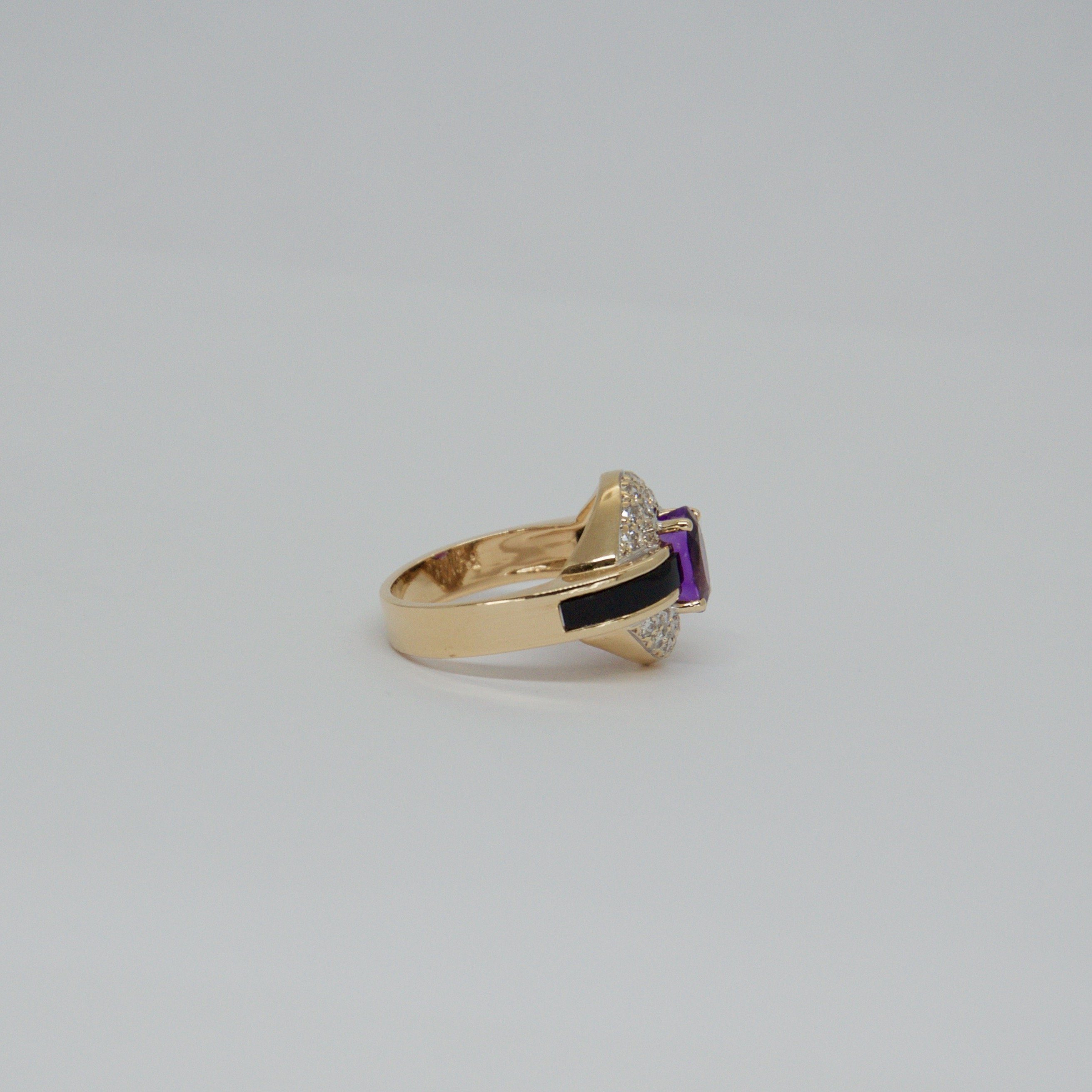 Amethyst and Diamond Cocktail Ring