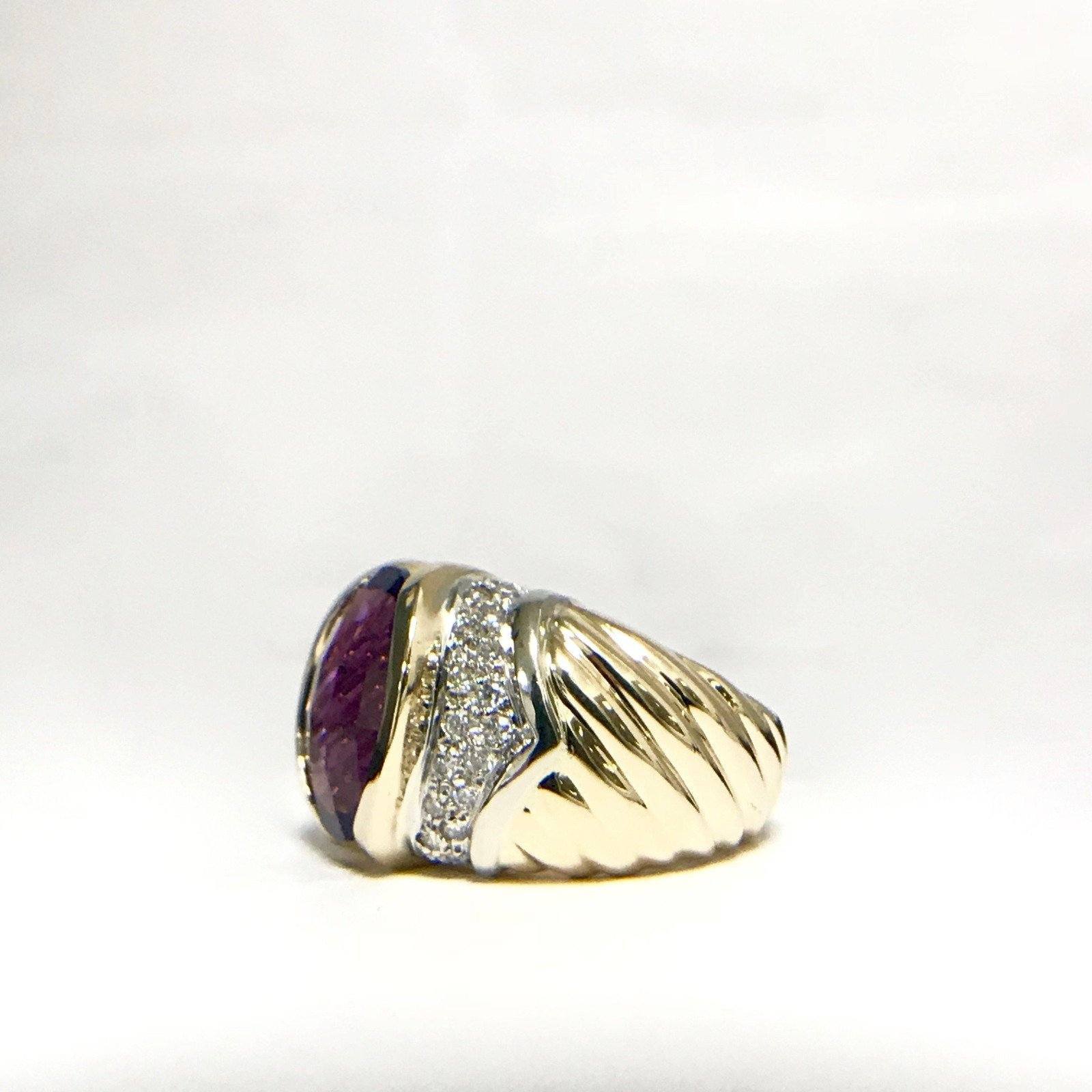 Amethyst and Diamond Cocktail Ring