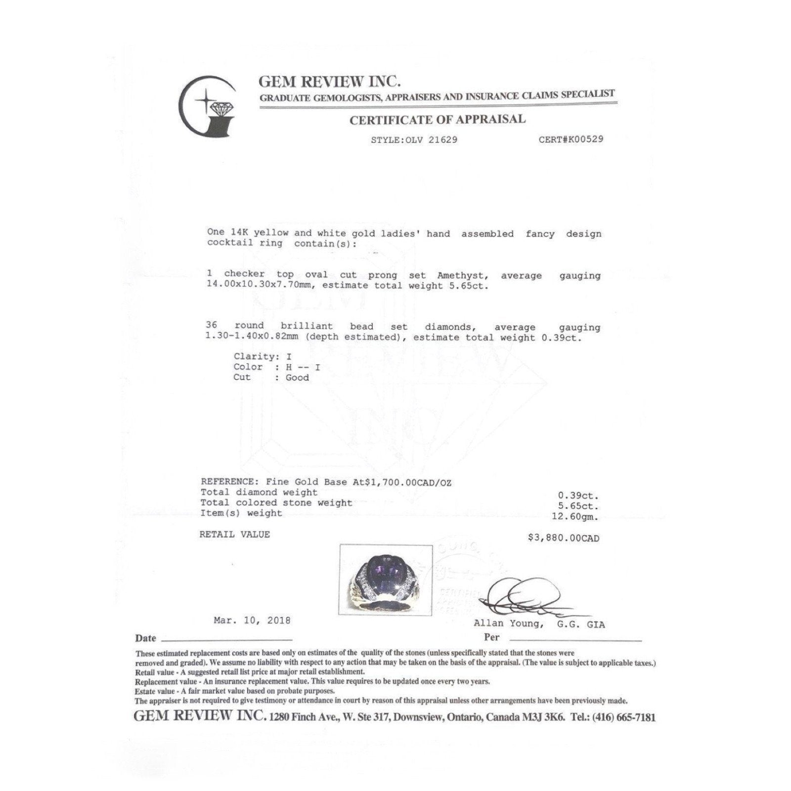 Amethyst and Diamond Cocktail Ring