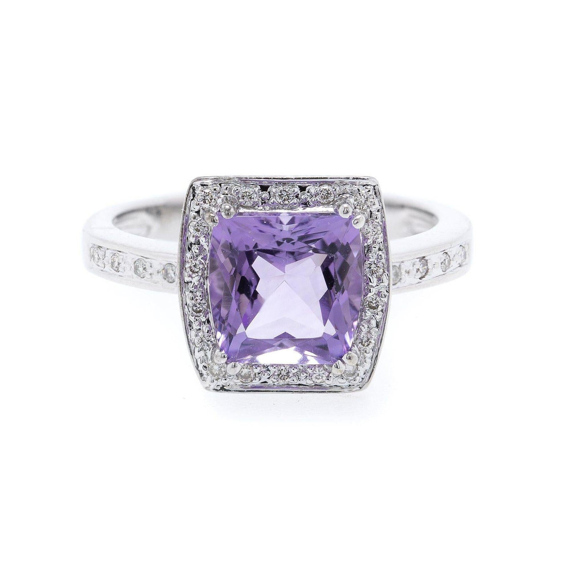 Amethyst and Diamond Cocktail Ring